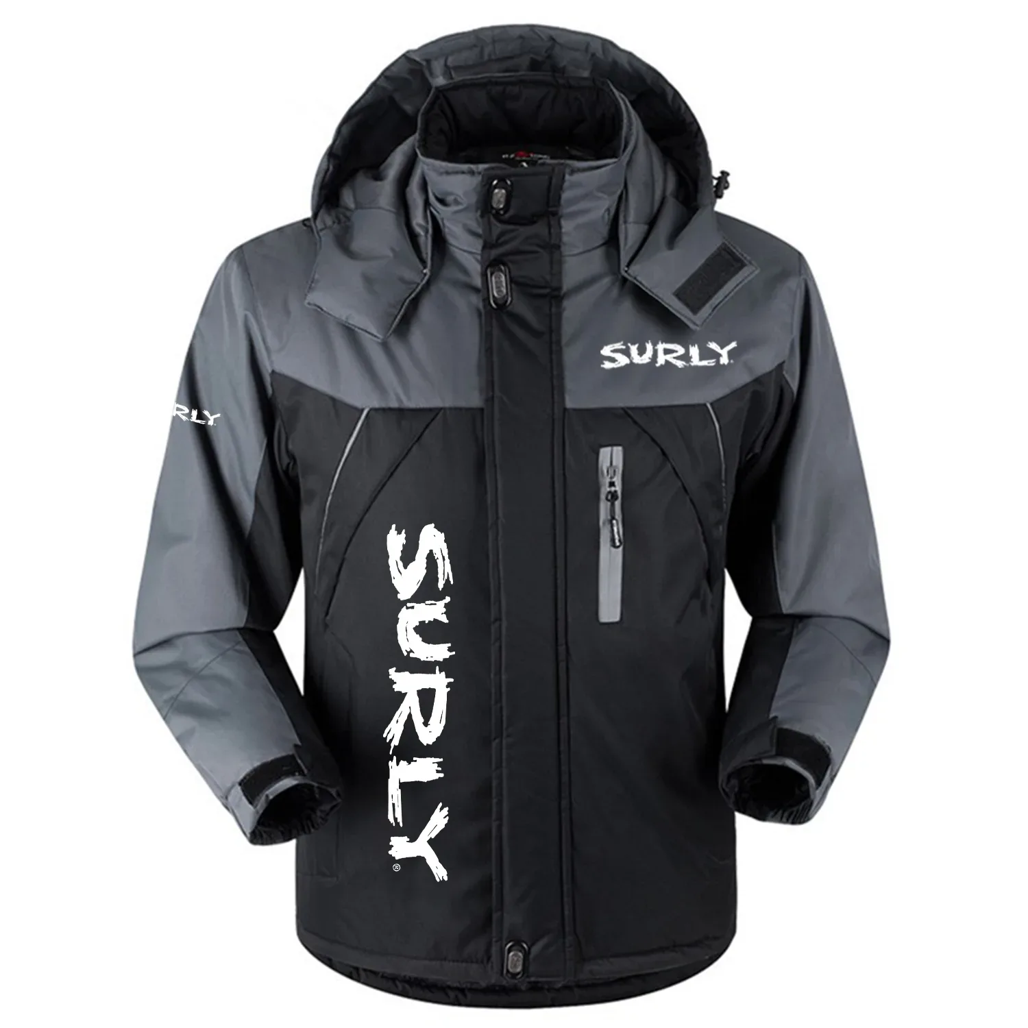 Surly Exclusive Logo Outdoor Charging Suit Slim Fit Plush Waterproof Windproof Jacket Detachable Hood OSBCLPCS1211SRZ – Surly Jacket