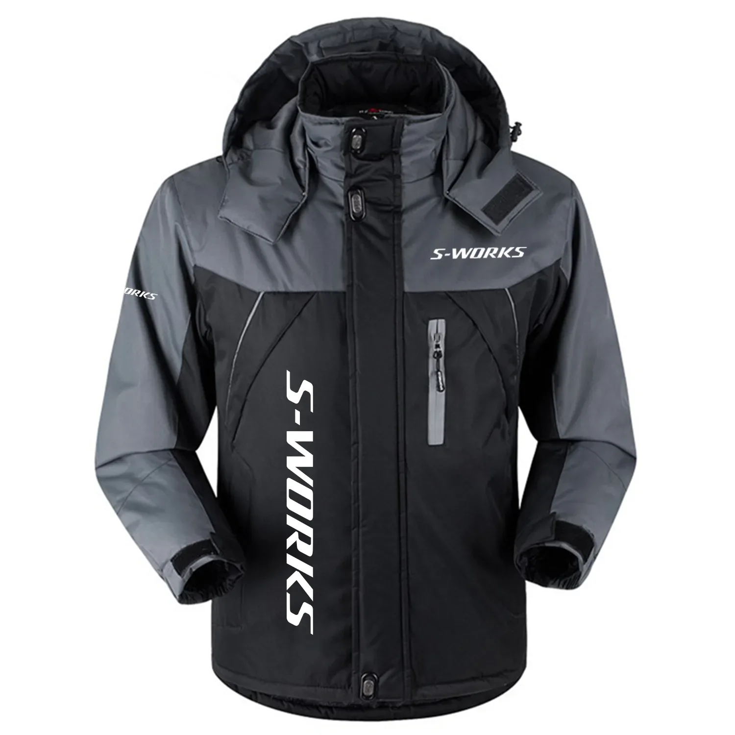 S-Works Exclusive Logo Outdoor Charging Suit Slim Fit Plush Waterproof Windproof Jacket Detachable Hood OSBCLPCS1211SWZ – S-Works Jacket