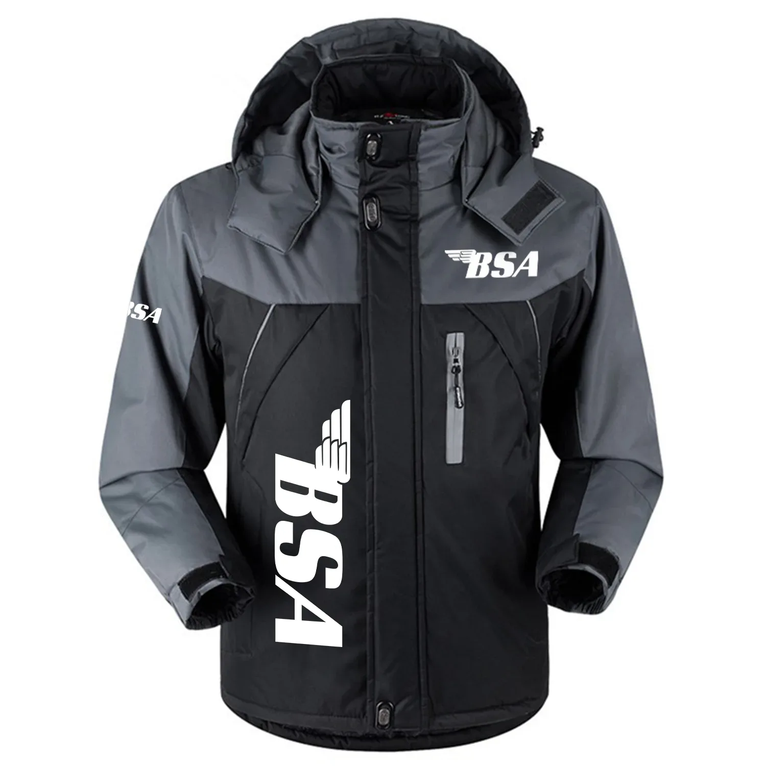 BSA Exclusive Logo Outdoor Charging Suit Slim Fit Plush Waterproof Windproof Jacket Detachable Hood OSMTBPCS1211BSAZ – BSA Jacket