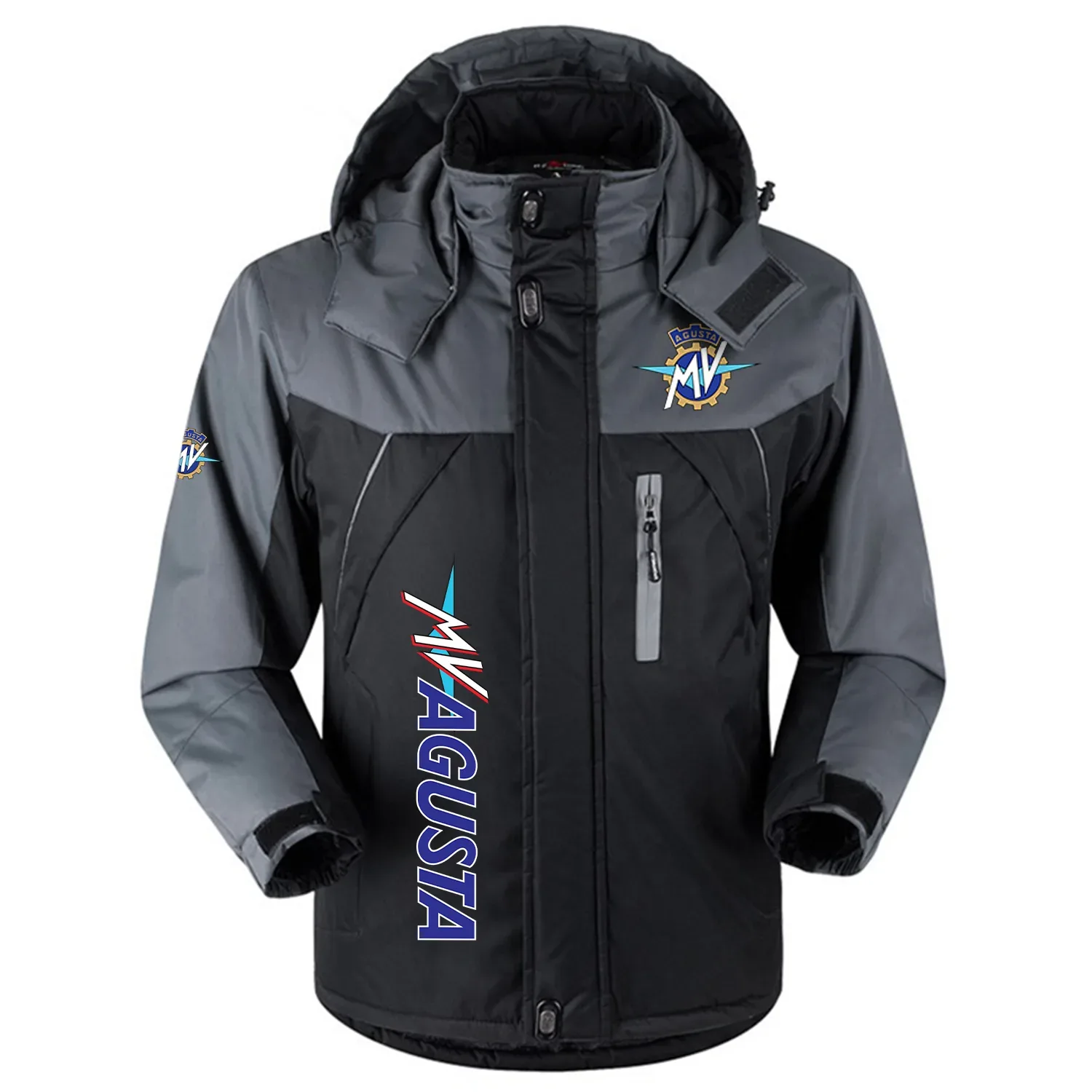 MV Agusta Exclusive Logo Outdoor Charging Suit Slim Fit Plush Waterproof Windproof Jacket Detachable Hood OSMTBPCS1211MAZ – MV Agusta Jacket