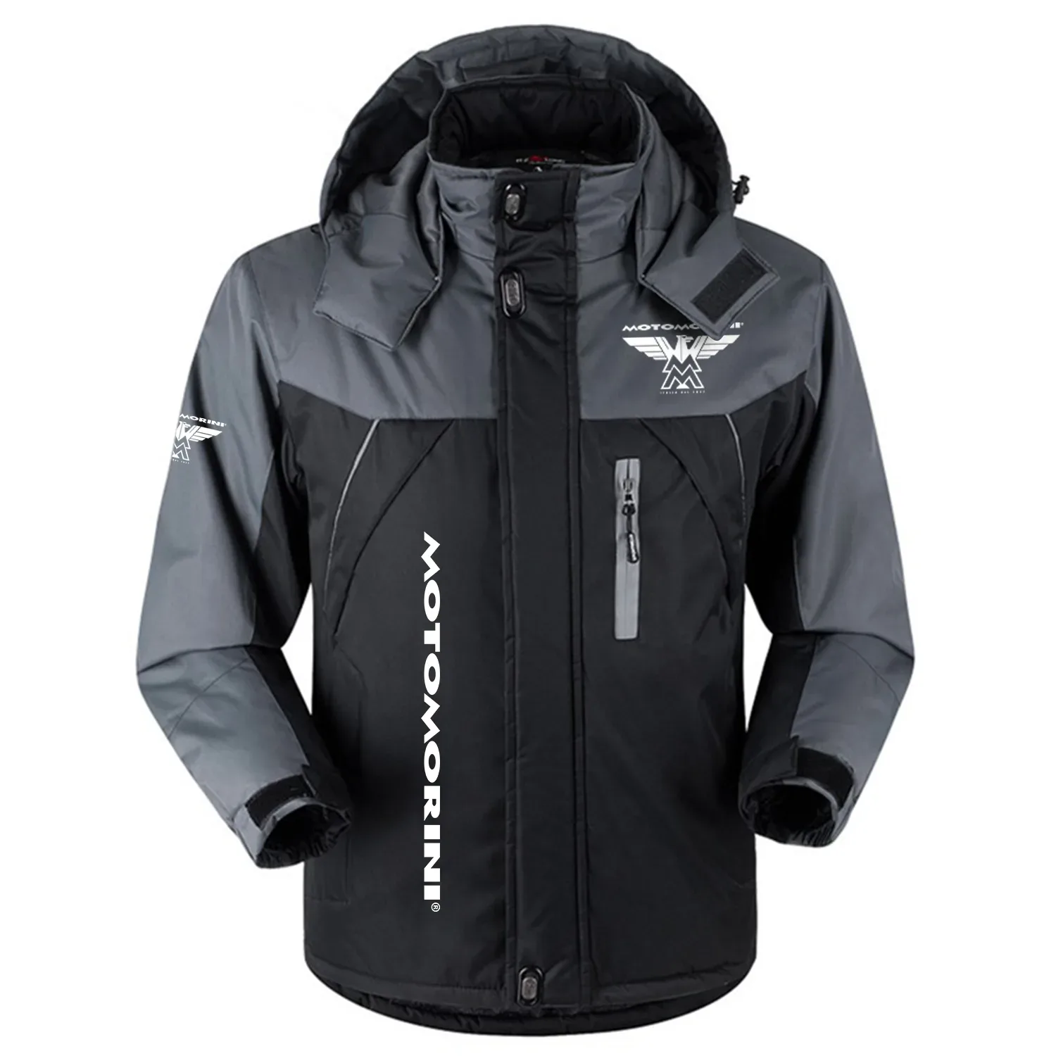 Moto Morini Exclusive Logo Outdoor Charging Suit Slim Fit Plush Waterproof Windproof Jacket Detachable Hood OSMTBPCS1211MMZ – Moto Morini Jacket