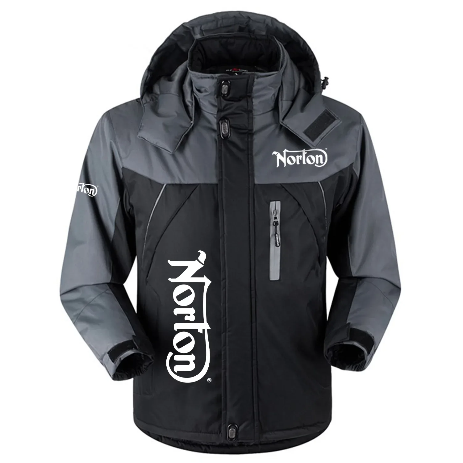 Norton Exclusive Logo Outdoor Charging Suit Slim Fit Plush Waterproof Windproof Jacket Detachable Hood OSMTBPCS1211NRZ – Norton Jacket