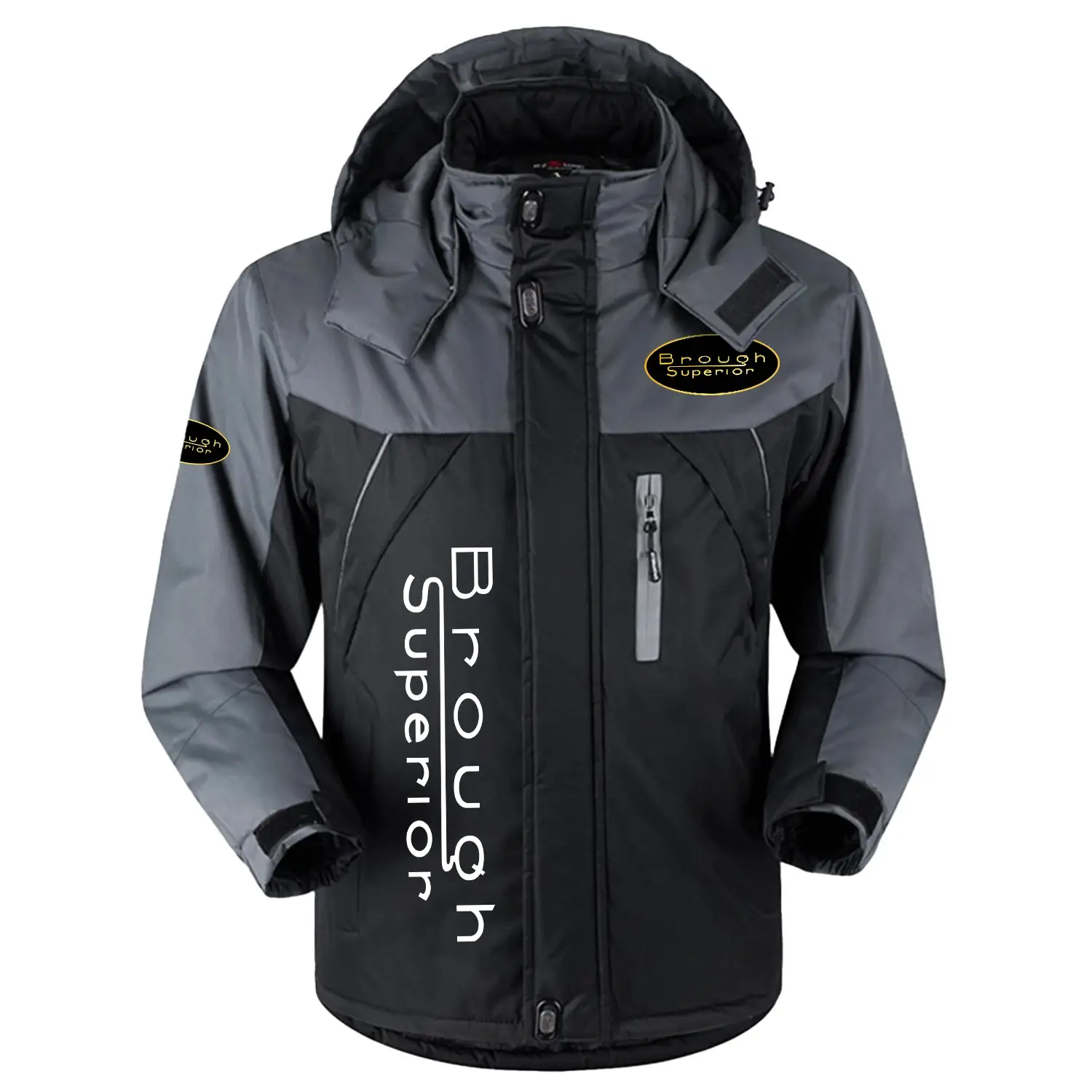 Brough Superior Exclusive Logo Outdoor Charging Suit Slim Fit Plush Waterproof Windproof Jacket Detachable Hood OSMTBPCS2905BGSZ – Brough Superior Jacket