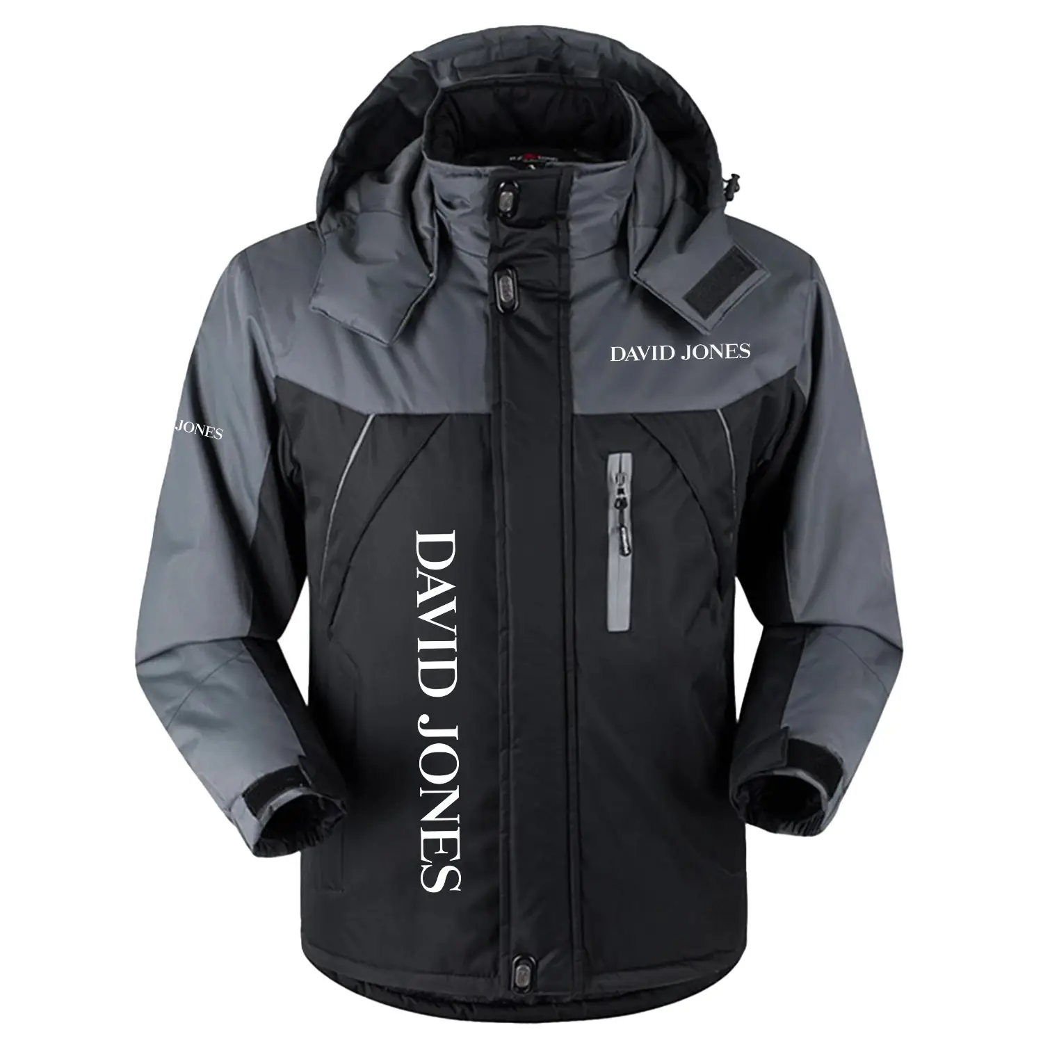 David Jones Exclusive Logo Outdoor Charging Suit Slim Fit Plush Waterproof Windproof Jacket Detachable Hood OUASPCS2705DJZ – David Jones Jacket