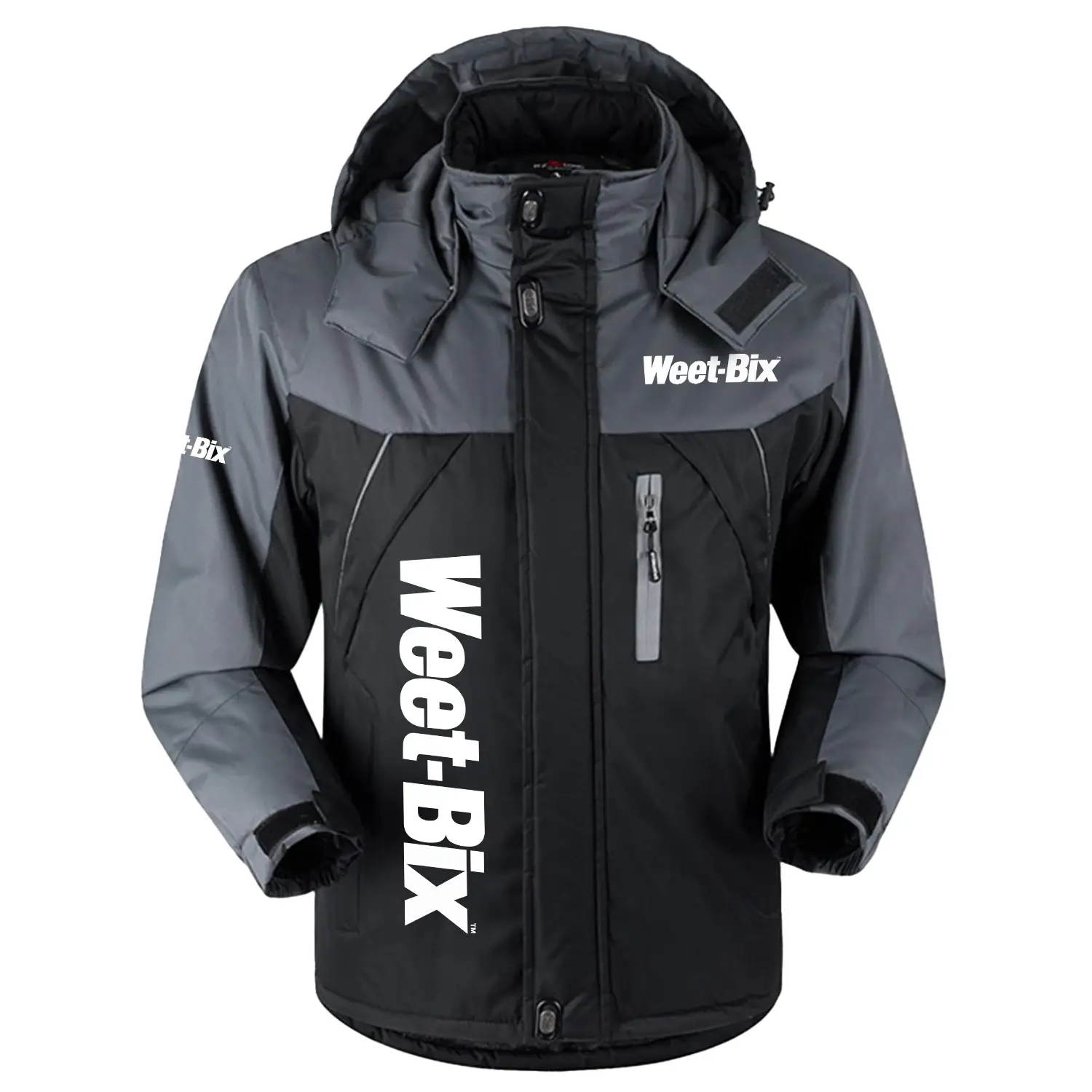 Weet-Bix Exclusive Logo Outdoor Charging Suit Slim Fit Plush Waterproof Windproof Jacket Detachable Hood OUASPCS2705WBZ – Weet-Bix Jacket