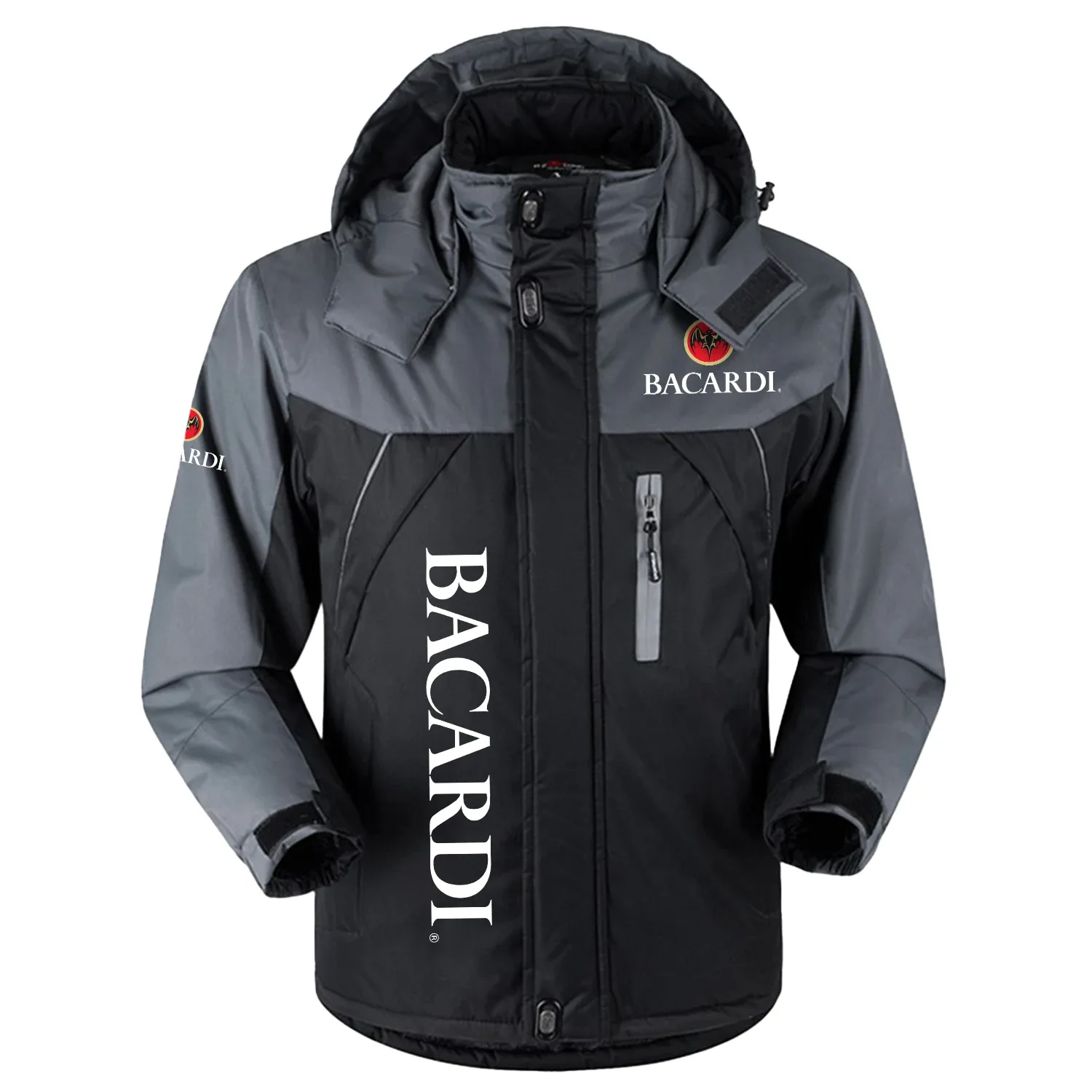 Bacardi Exclusive Logo Outdoor Charging Suit Slim Fit Plush Waterproof Windproof Jacket Detachable Hood OUEUPCS2705BCZ – Bacardi Jacket