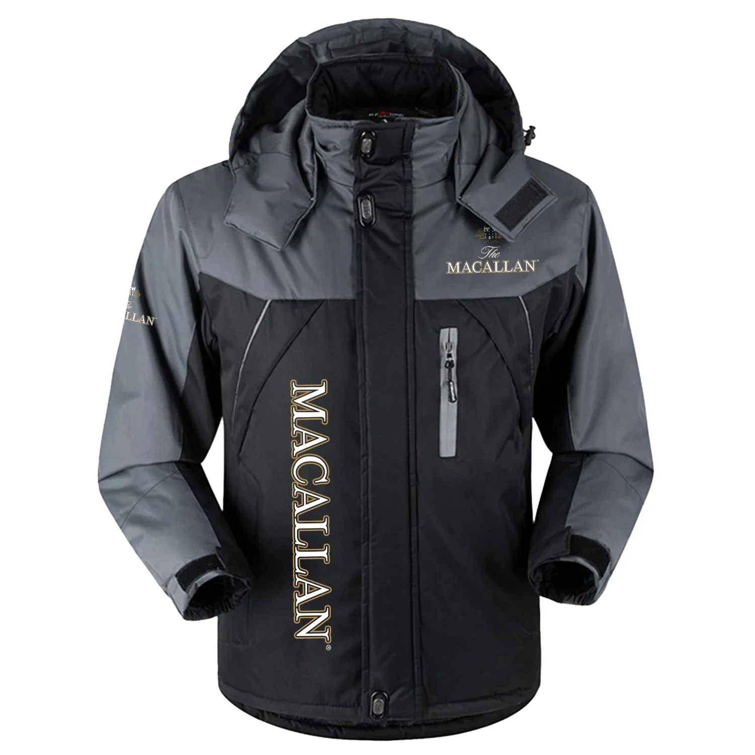 Macallan Exclusive Logo Outdoor Charging Suit Slim Fit Plush Waterproof Windproof Jacket Detachable Hood OUEUPCS2705MCZ – Macallan Jacket