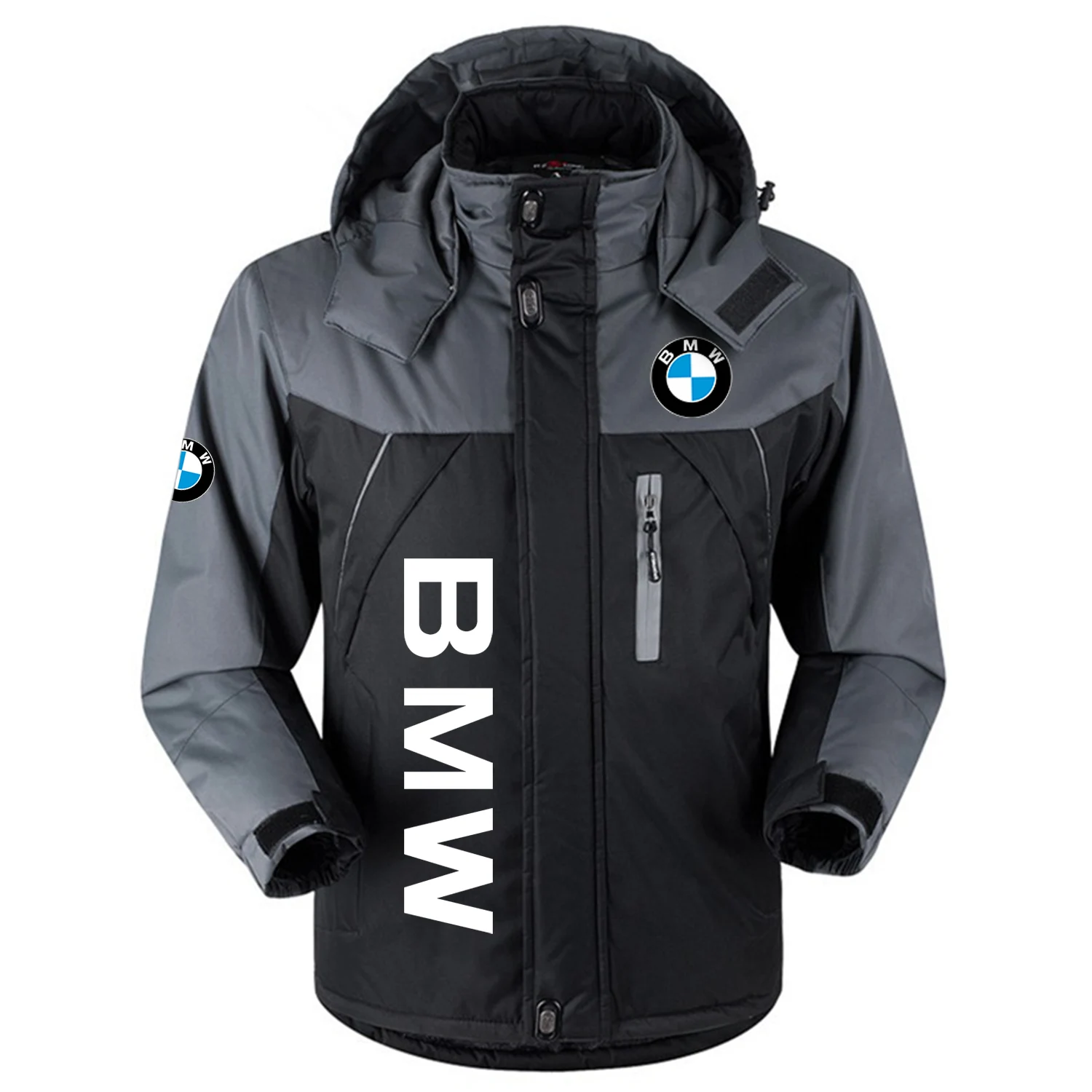 BMW Exclusive Logo Outdoor Charging Suit Slim Fit Plush Waterproof Windproof Jacket Detachable Hood OUFAPCS0819BMWZ – BMW Jacket