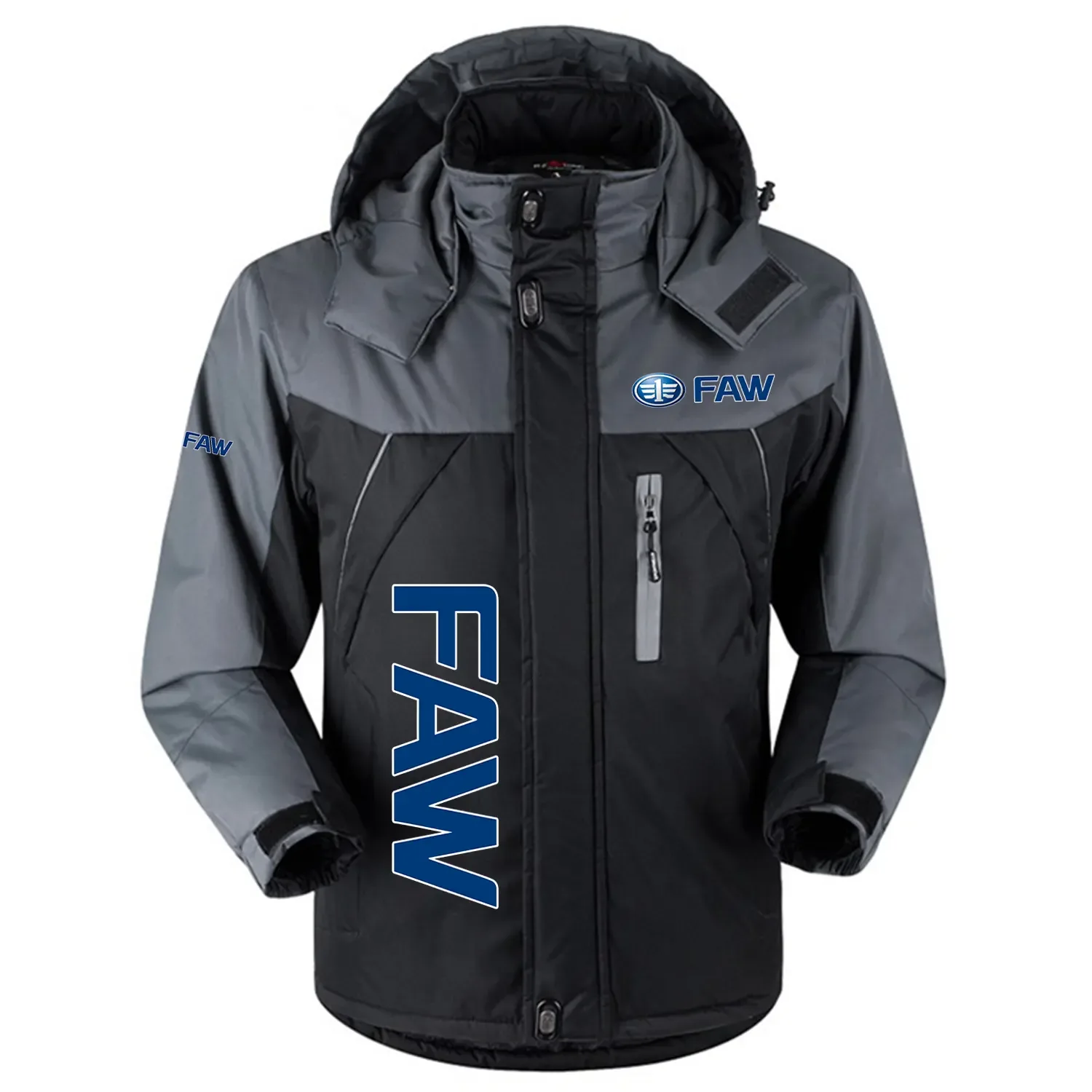 FAW Exclusive Logo Outdoor Charging Suit Slim Fit Plush Waterproof Windproof Jacket Detachable Hood OUFAPCS0819FAZ – FAW Gift