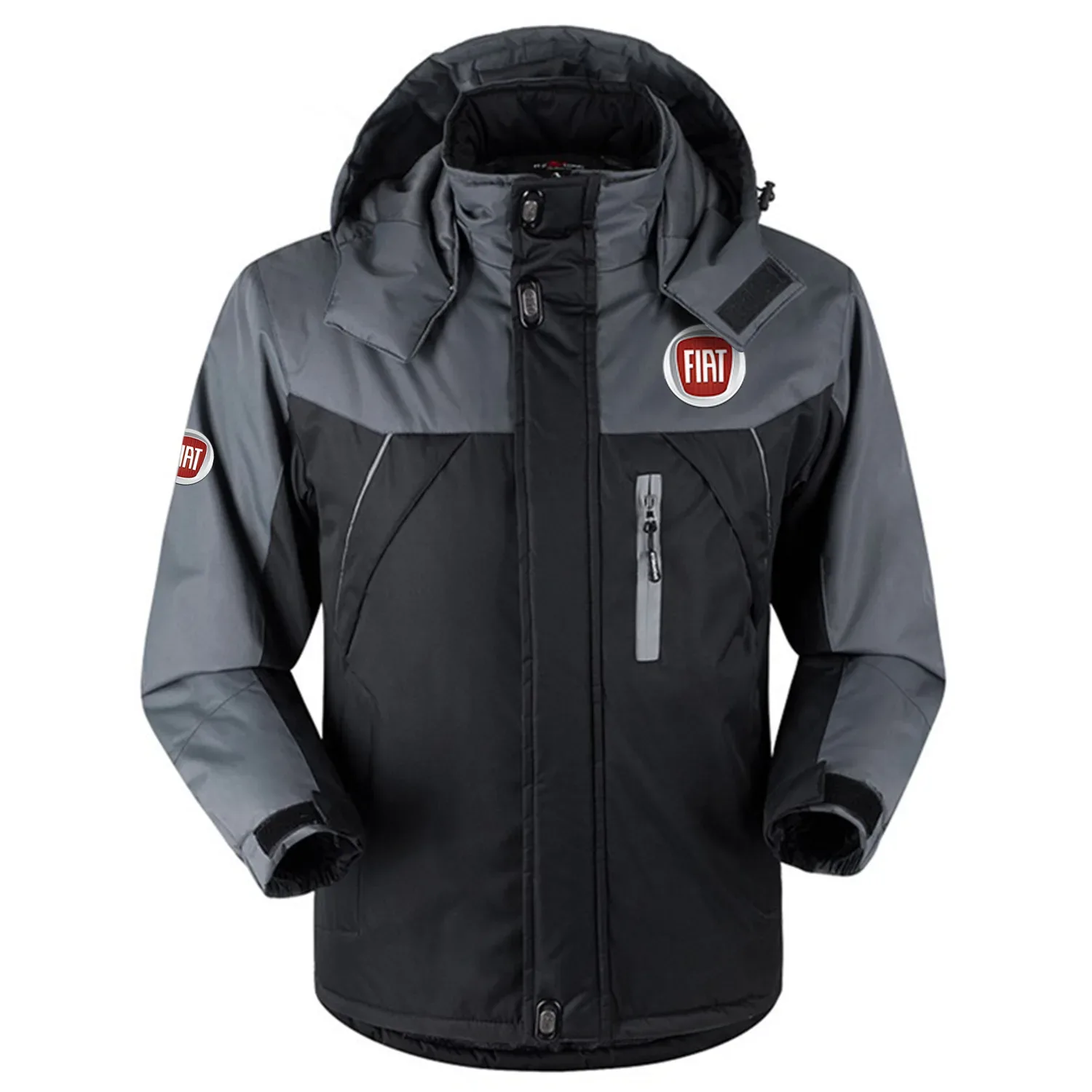 Fiat Exclusive Logo Outdoor Charging Suit Slim Fit Plush Waterproof Windproof Jacket Detachable Hood OUFAPCS0819FTZ – Fiat Jacket