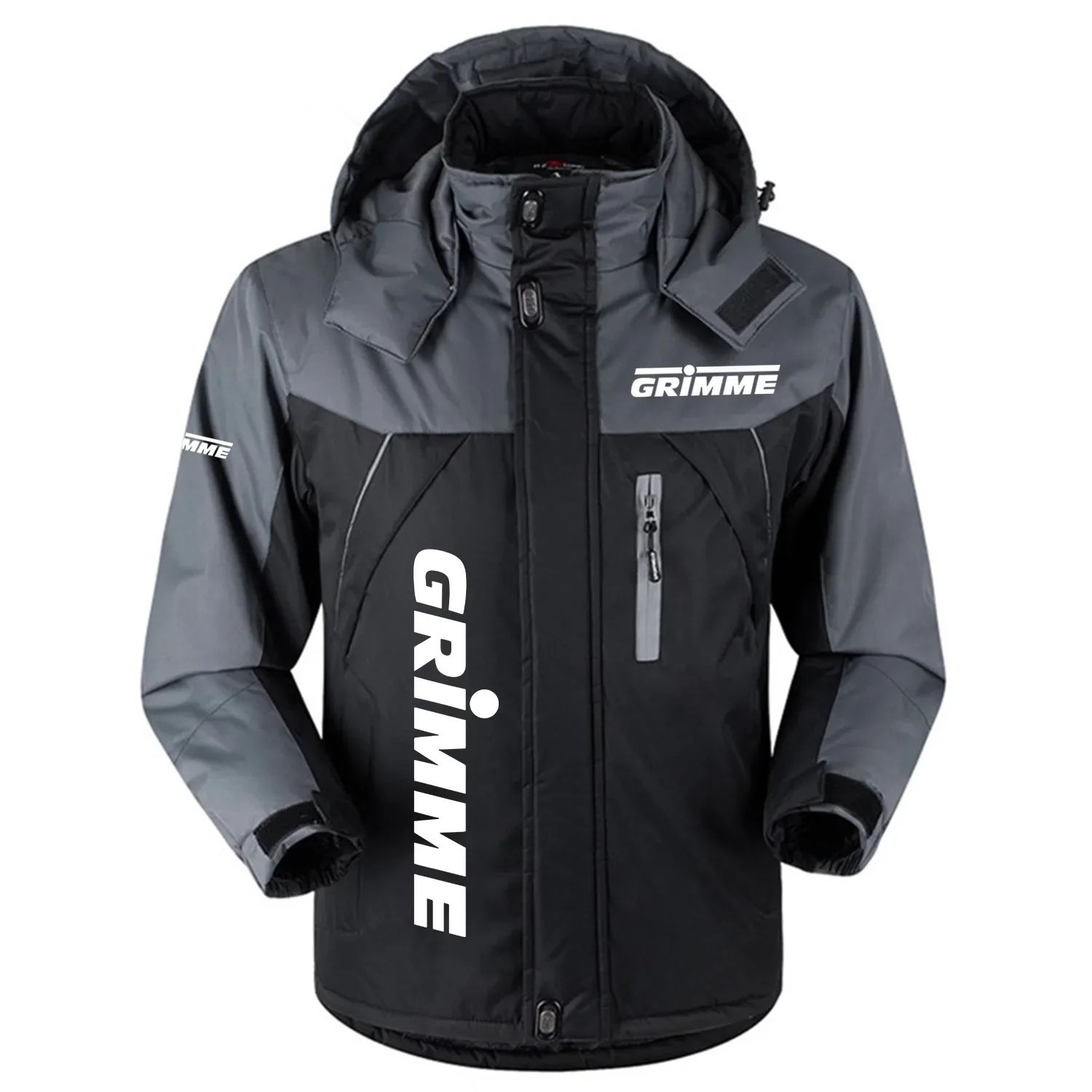 Grimme Exclusive Logo Outdoor Charging Suit Slim Fit Plush Waterproof Windproof Jacket Detachable Hood OUFAPCS0819GMZ – Grimme Gift Grimme Exclusive Logo Outdoor Charging Suit Slim Fit Plush Waterproof Windproof Jacket Detachable Hood OUFAPCS0819GMZ – Grimme Gift