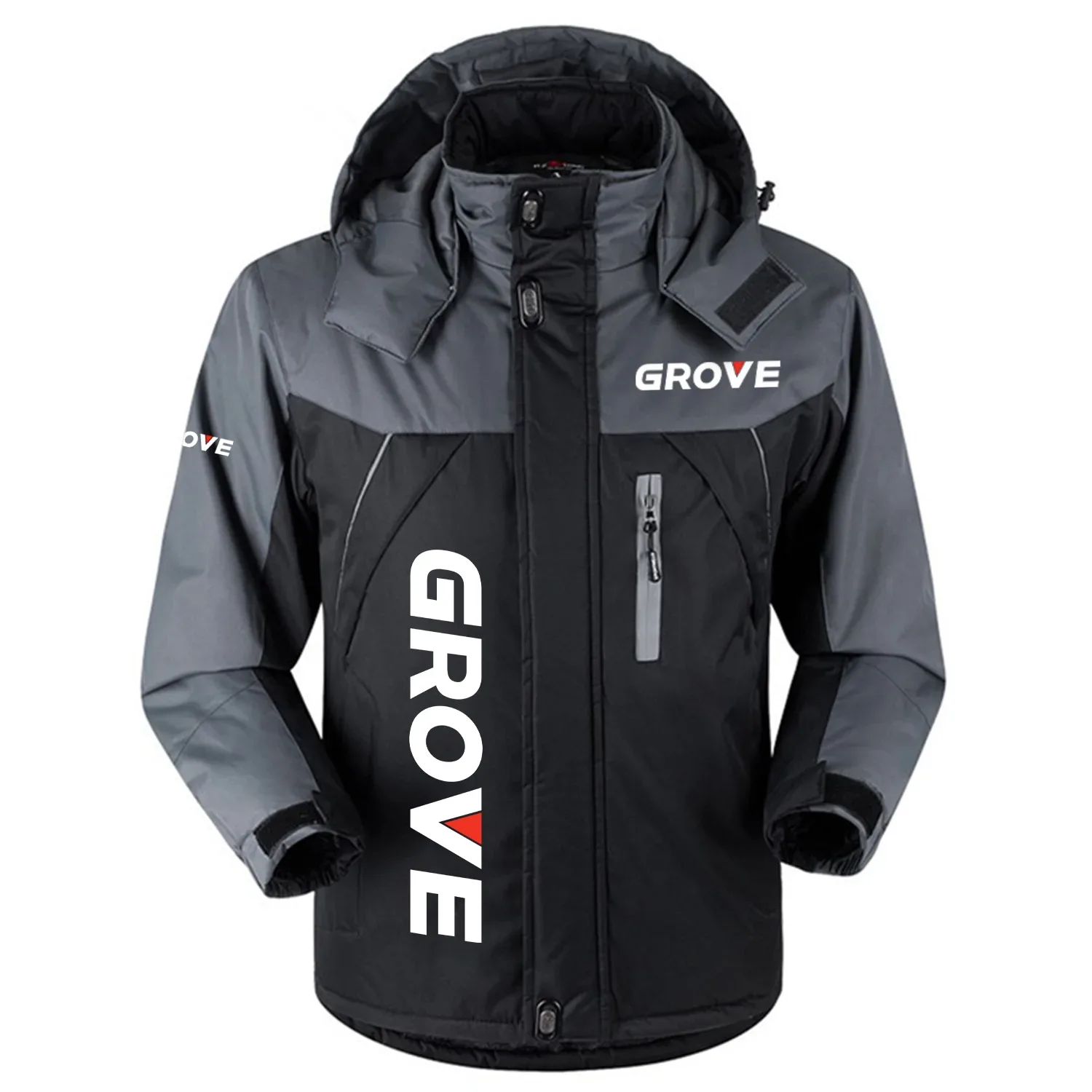 Grove Exclusive Logo Outdoor Charging Suit Slim Fit Plush Waterproof Windproof Jacket Detachable Hood OUFAPCS0819GVZ – Grove Gift