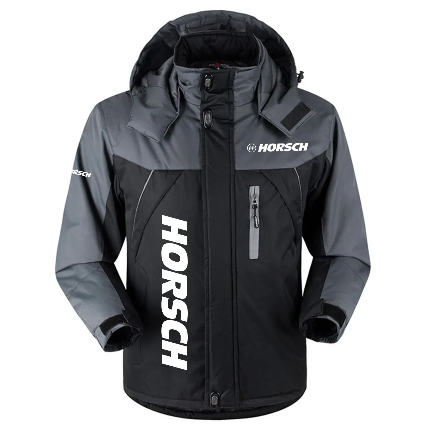 Horsch Exclusive Logo Outdoor Charging Suit Slim Fit Plush Waterproof Windproof Jacket Detachable Hood OUFAPCS0819HOZ – Horsch Gift