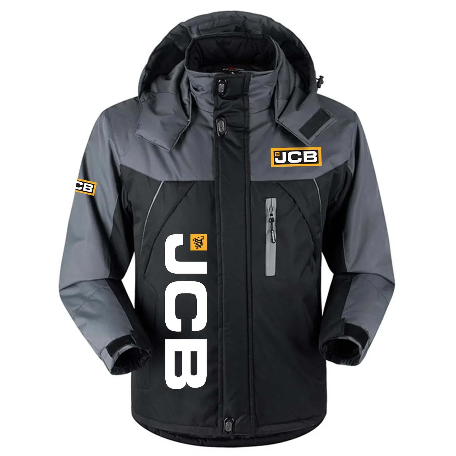 JCB Agriculture Exclusive Logo Outdoor Charging Suit Slim Fit Plush Waterproof Windproof Jacket Detachable Hood OUFAPCS0819JAZ – JCB Agriculture Gift
