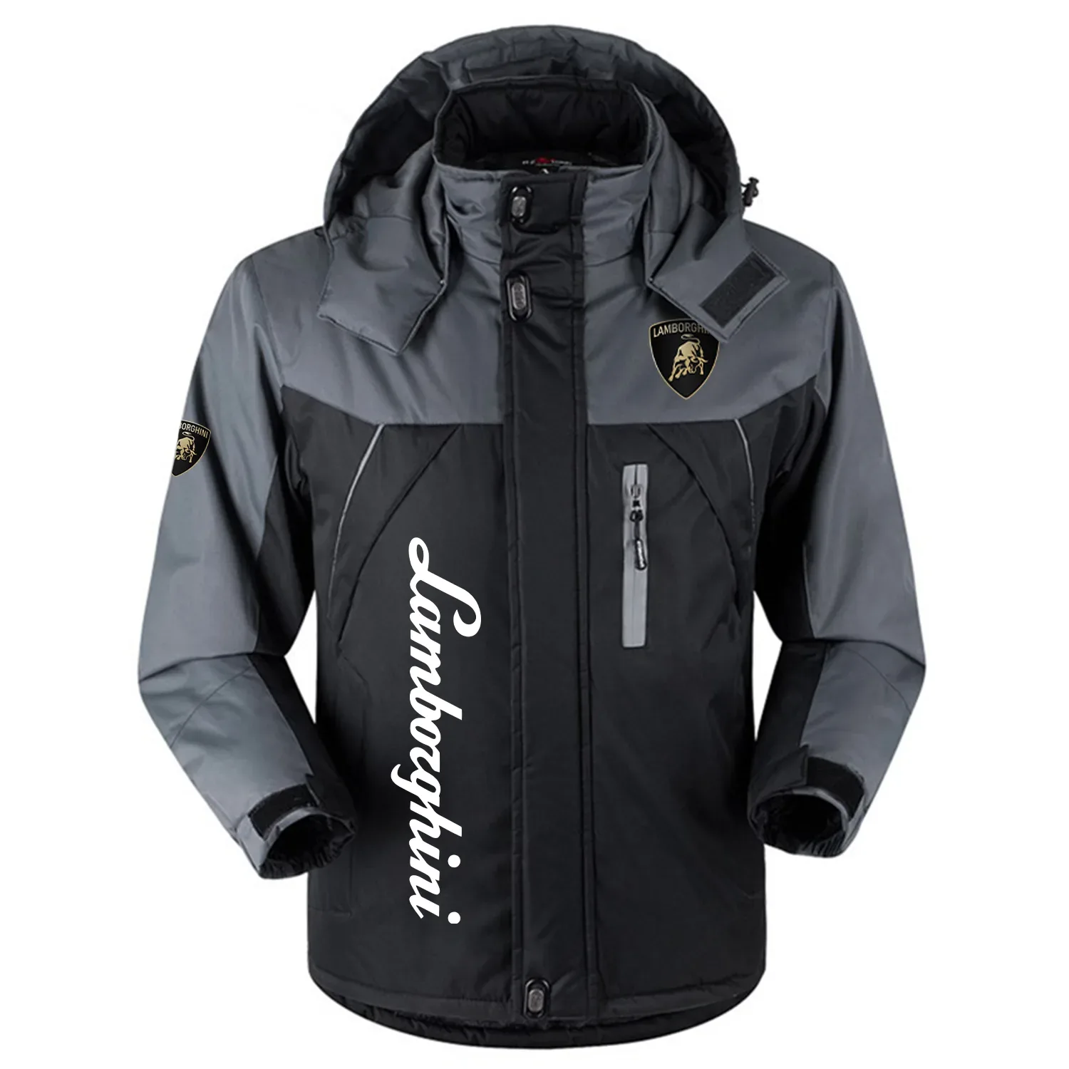 Lamborghini Exclusive Logo Outdoor Charging Suit Slim Fit Plush Waterproof Windproof Jacket Detachable Hood OUFAPCS0819LBGZ – Lamborghini Jacket