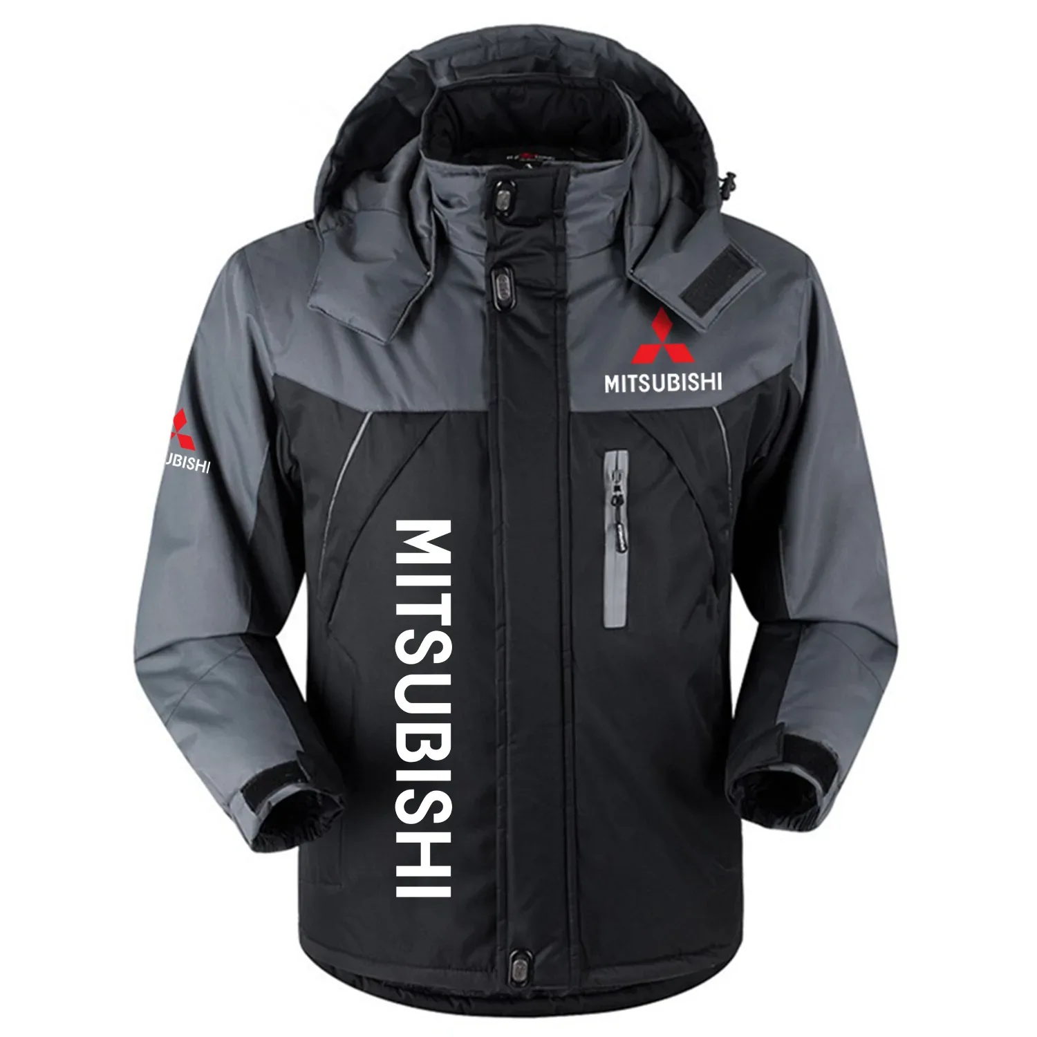 Mitsubishi Exclusive Logo Outdoor Charging Suit Slim Fit Plush Waterproof Windproof Jacket Detachable Hood OUFAPCS0819MSBZ – Mitsubishi Jacket