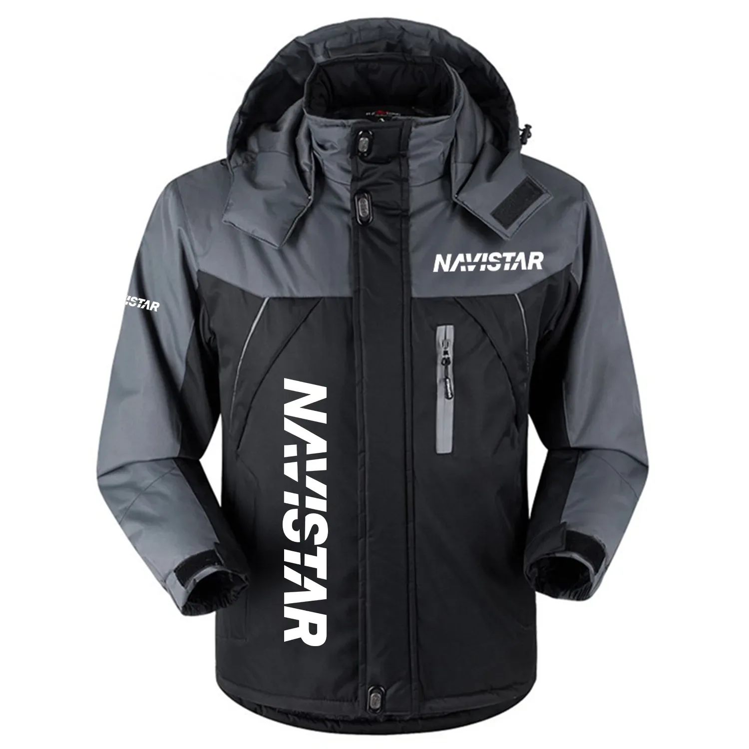Navistar Exclusive Logo Outdoor Charging Suit Slim Fit Plush Waterproof Windproof Jacket Detachable Hood OUFAPCS0819NVZ – Navistar Gift