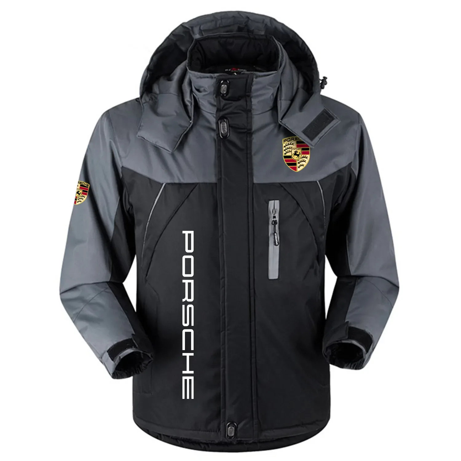 Porsche Exclusive Logo Outdoor Charging Suit Slim Fit Plush Waterproof Windproof Jacket Detachable Hood OUFAPCS0819POSZ – Porsche Jacket