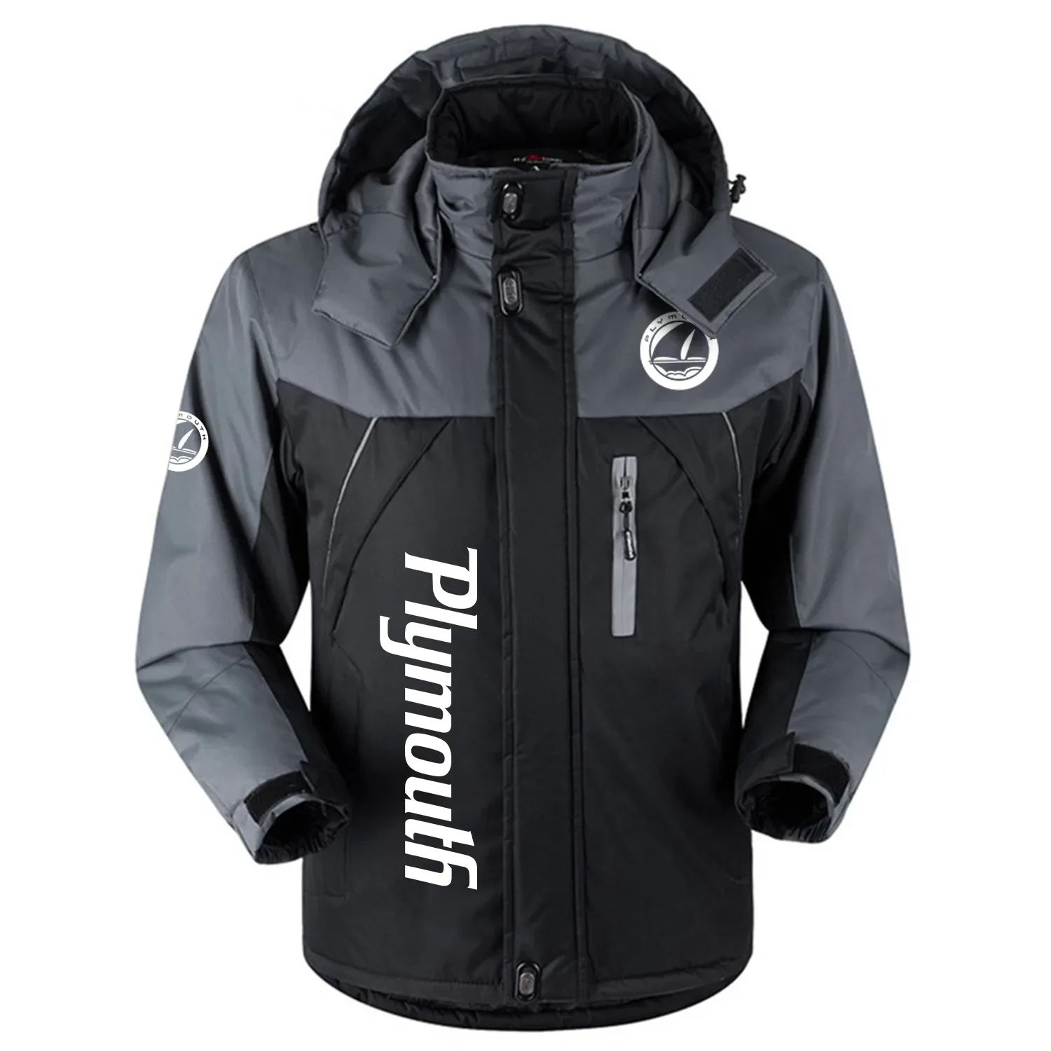Plymouth Exclusive Logo Outdoor Charging Suit Slim Fit Plush Waterproof Windproof Jacket Detachable Hood OUFAPCS0819PYZ – Plymouth Jacket