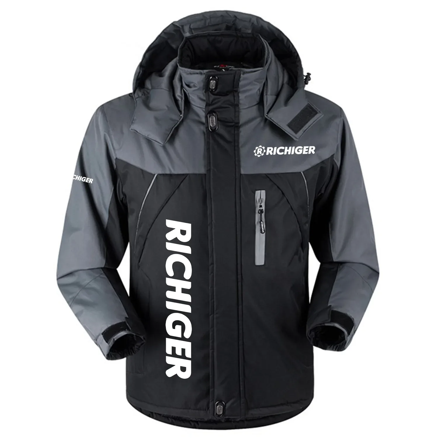 Richiger Exclusive Logo Outdoor Charging Suit Slim Fit Plush Waterproof Windproof Jacket Detachable Hood OUFAPCS0819RCZ – Richiger Gift