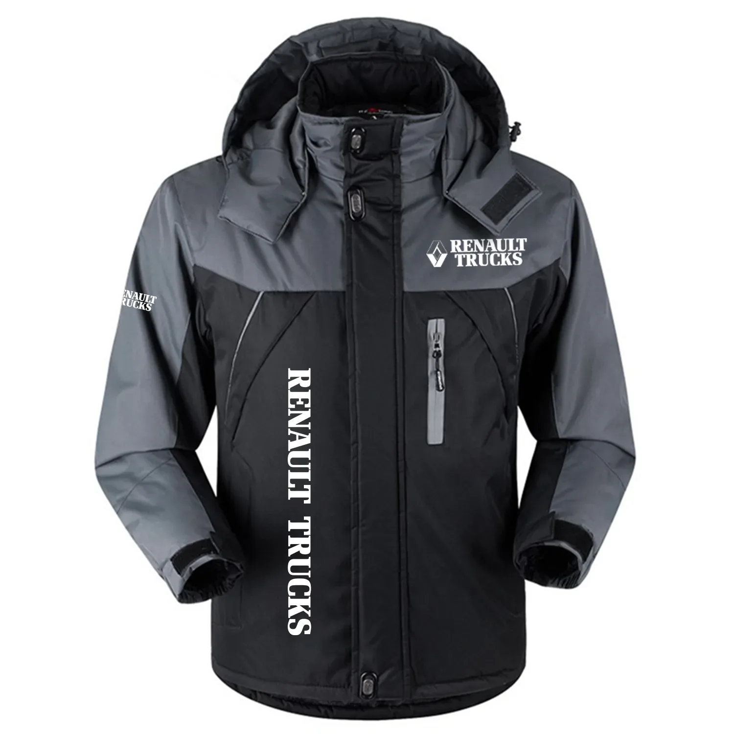 Renault Trucks Exclusive Logo Outdoor Charging Suit Slim Fit Plush Waterproof Windproof Jacket Detachable Hood OUFAPCS0819RTZ – Renault Trucks Gift
