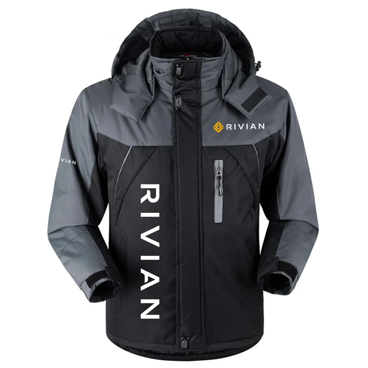 Rivian Exclusive Logo Outdoor Charging Suit Slim Fit Plush Waterproof Windproof Jacket Detachable Hood OUFAPCS0819RVZ – Rivian Gift