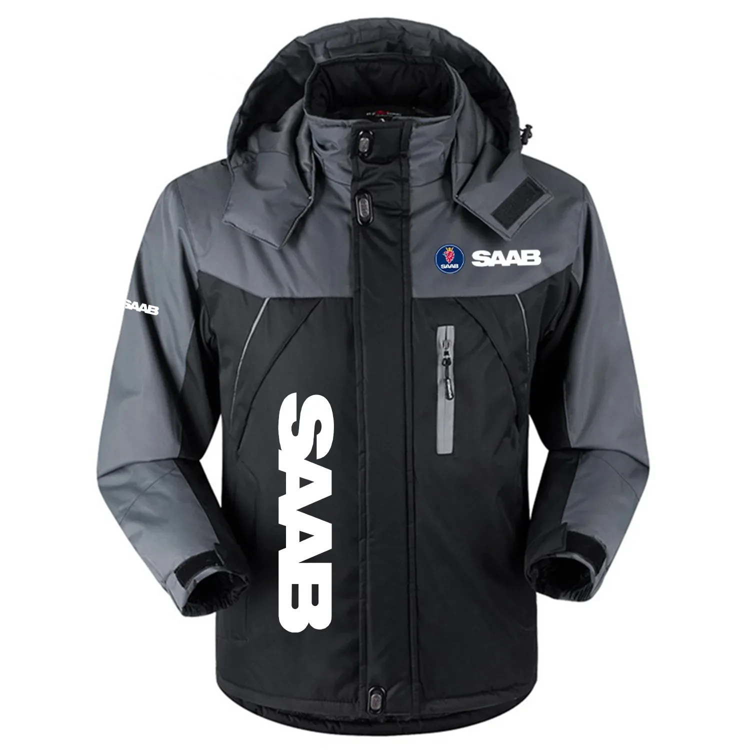 Saab Exclusive Logo Outdoor Charging Suit Slim Fit Plush Waterproof Windproof Jacket Detachable Hood OUFAPCS0819SBZ – Saab Jacket