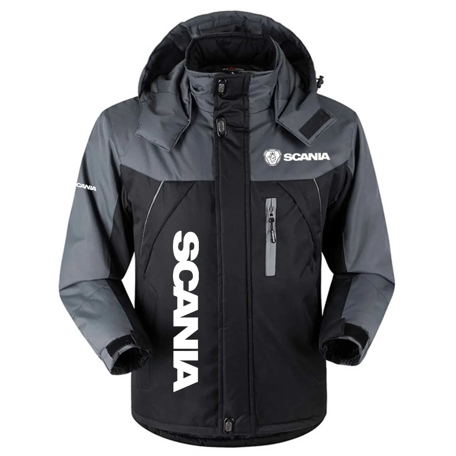 Scania Exclusive Logo Outdoor Charging Suit Slim Fit Plush Waterproof Windproof Jacket Detachable Hood OUFAPCS0819SCZ – Scania Gift