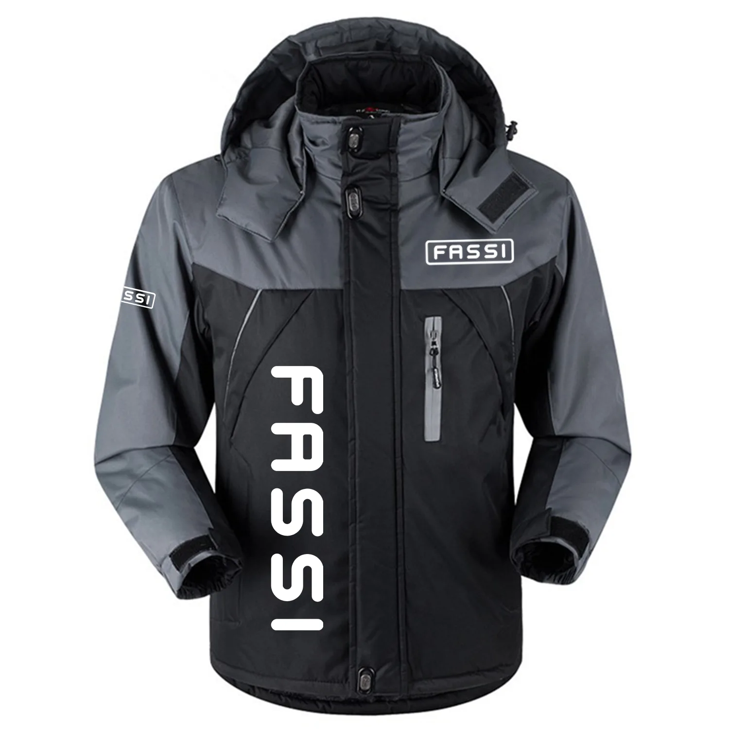 Fassi Exclusive Logo Outdoor Charging Suit Slim Fit Plush Waterproof Windproof Jacket Detachable Hood OUFAPCS1010FASZ – Fassi Jacket Fassi Exclusive Logo Outdoor Charging Suit Slim Fit Plush Waterproof Windproof Jacket Detachable Hood OUFAPCS1010FASZ – Fassi Jacket