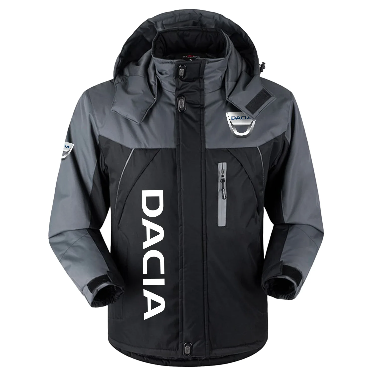 Dacia Exclusive Logo Outdoor Charging Suit Slim Fit Plush Waterproof Windproof Jacket Detachable Hood OUFAPCS2905DACZ – Dacia Jacket