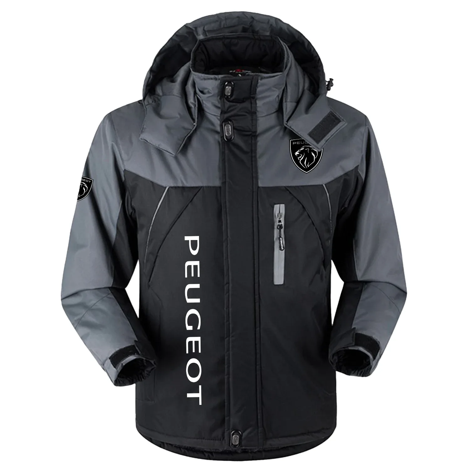 Peugeot Exclusive Logo Outdoor Charging Suit Slim Fit Plush Waterproof Windproof Jacket Detachable Hood OUFAPCS2905PGTZ – Peugeot Jacket