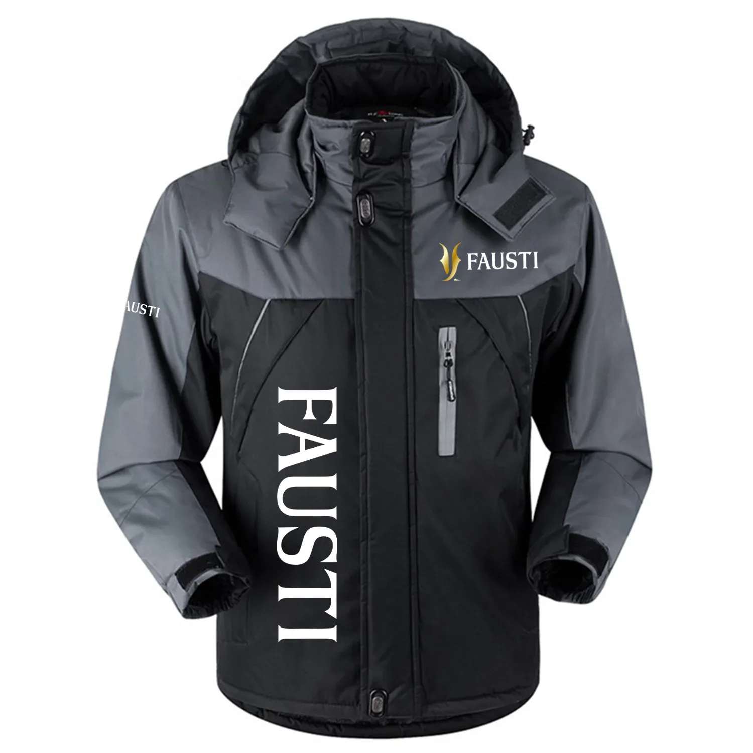Fausti Exclusive Logo Outdoor Charging Suit Slim Fit Plush Waterproof Windproof Jacket Detachable Hood OUHUPCS0815FSZ – Fausti Jacket
