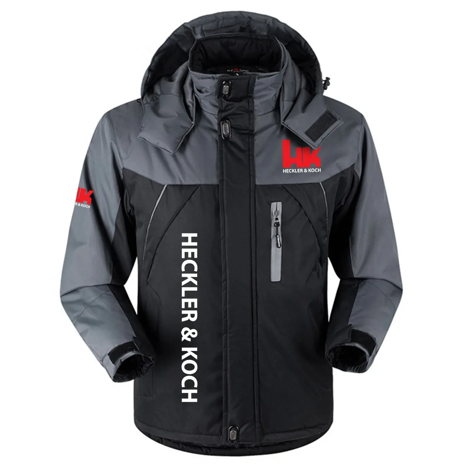 Heckler & Koch Exclusive Logo Outdoor Charging Suit Slim Fit Plush Waterproof Windproof Jacket Detachable Hood OUHUPCS0815HKZ – Heckler & Koch Jacket