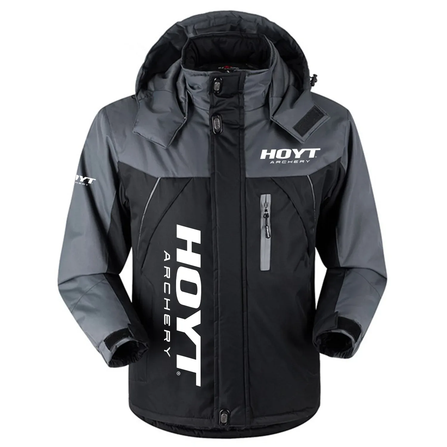 Hoyt Archery Exclusive Logo Outdoor Charging Suit Slim Fit Plush Waterproof Windproof Jacket Detachable Hood OUHUPCS0815HOZ – Hoyt Archery Jacket