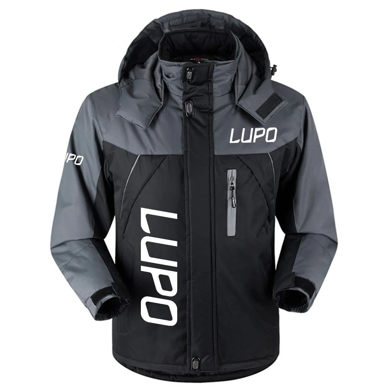 Lupo by Benelli Exclusive Logo Outdoor Charging Suit Slim Fit Plush Waterproof Windproof Jacket Detachable Hood OUHUPCS0815LBZ – Lupo by Benelli Jacket