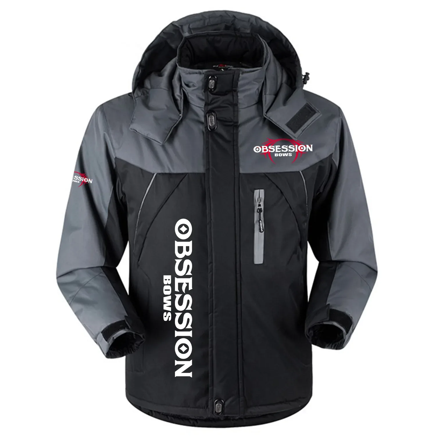 Obsession Bows Exclusive Logo Outdoor Charging Suit Slim Fit Plush Waterproof Windproof Jacket Detachable Hood OUHUPCS0815OBZ – Obsession Bows Jacket
