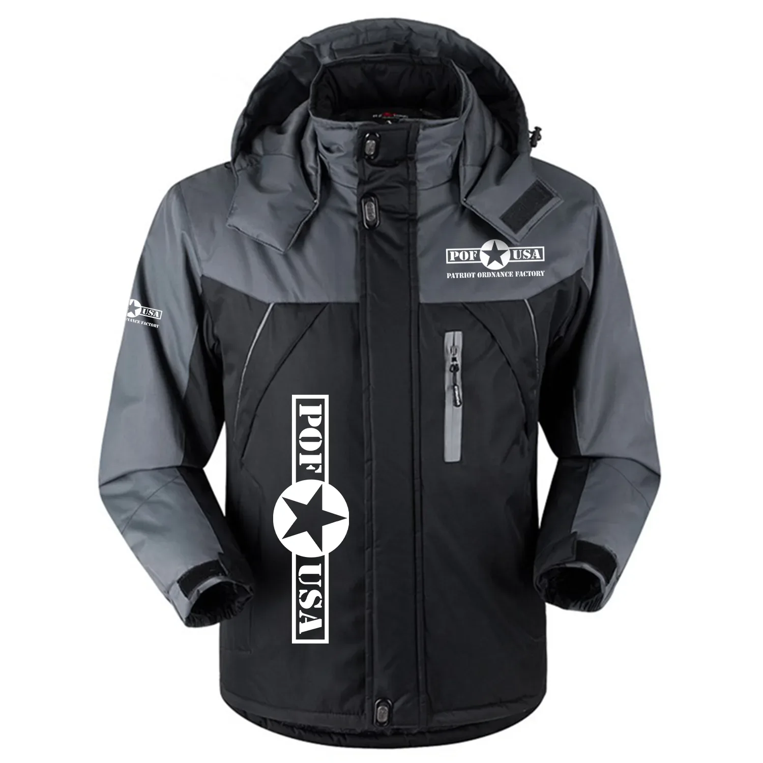 Patriot Ordnance Factory Exclusive Logo Outdoor Charging Suit Slim Fit Plush Waterproof Windproof Jacket Detachable Hood OUHUPCS0815POZ – Patriot Ordnance Factory Jacket