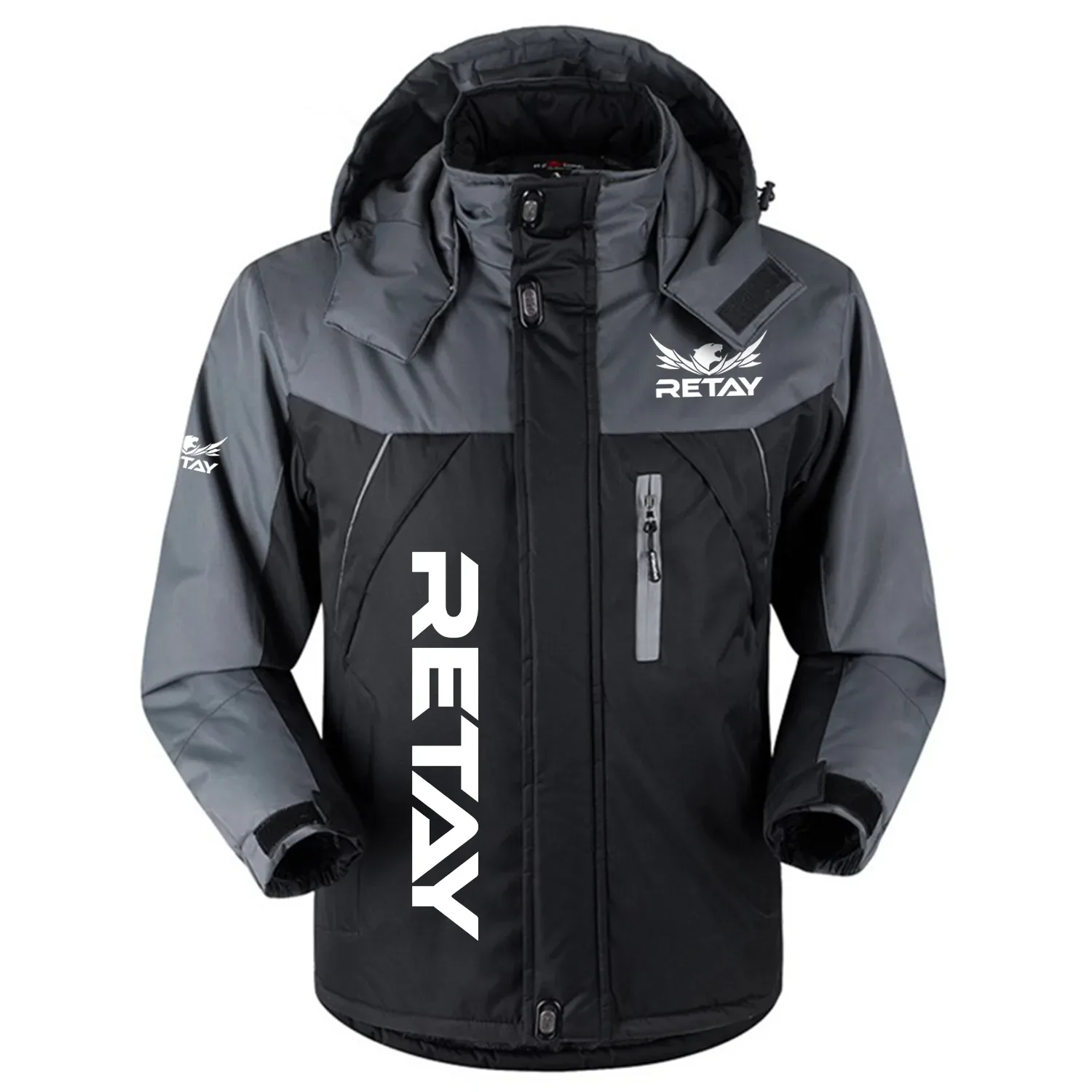 Retay Exclusive Logo Outdoor Charging Suit Slim Fit Plush Waterproof Windproof Jacket Detachable Hood OUHUPCS0815REZ – Retay Jacket Retay Exclusive Logo Outdoor Charging Suit Slim Fit Plush Waterproof Windproof Jacket Detachable Hood OUHUPCS0815REZ – Retay Jacket