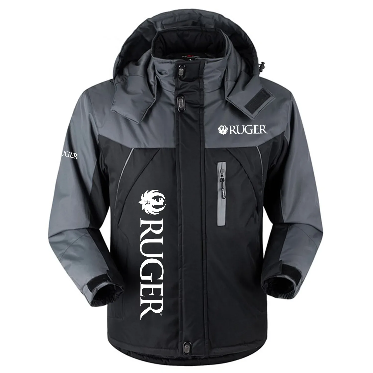 Ruger Exclusive Logo Outdoor Charging Suit Slim Fit Plush Waterproof Windproof Jacket Detachable Hood OUHUPCS0815RGZ – Ruger Jacket