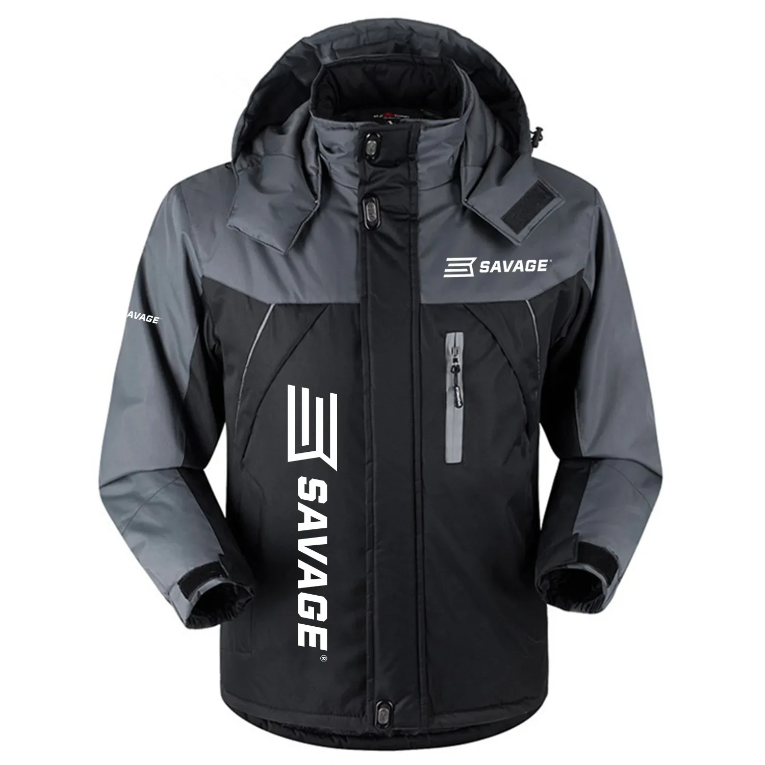 Savage Arms Exclusive Logo Outdoor Charging Suit Slim Fit Plush Waterproof Windproof Jacket Detachable Hood OUHUPCS0815SAZ – Savage Arms Jacket