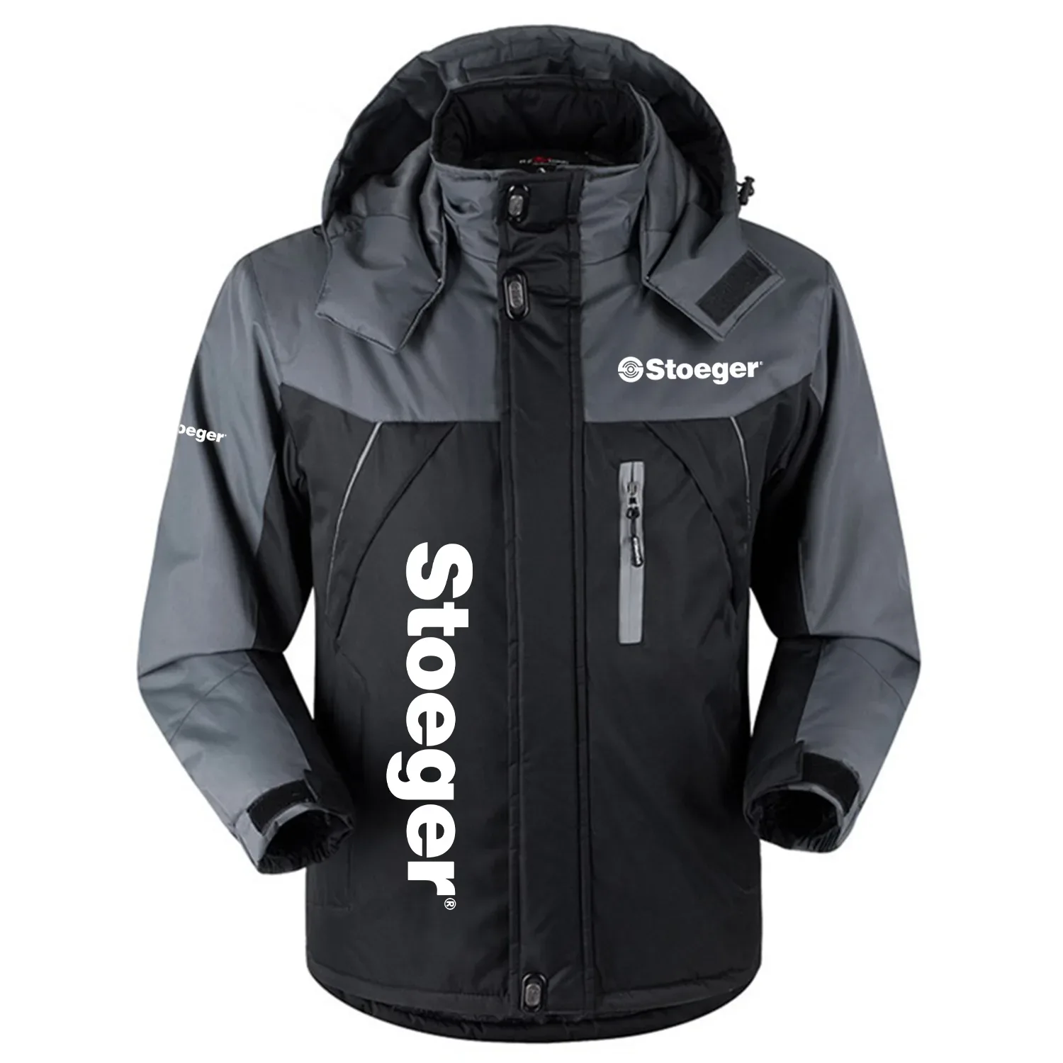 Stoeger Exclusive Logo Outdoor Charging Suit Slim Fit Plush Waterproof Windproof Jacket Detachable Hood OUHUPCS0815SGZ – Stoeger Jacket