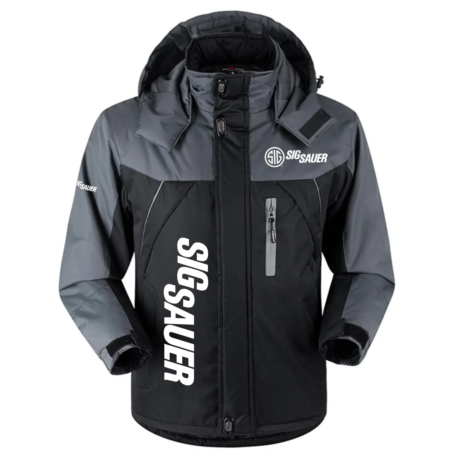 SIG SAUER Exclusive Logo Outdoor Charging Suit Slim Fit Plush Waterproof Windproof Jacket Detachable Hood OUHUPCS0815SSZ – SIG SAUER Jacket SIG SAUER Exclusive Logo Outdoor Charging Suit Slim Fit Plush Waterproof Windproof Jacket Detachable Hood OUHUPCS0815SSZ – SIG SAUER Jacket