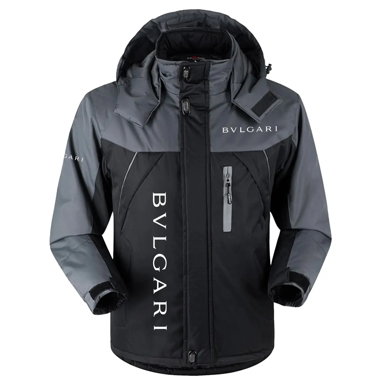 BVLGARI Exclusive Logo Outdoor Charging Suit Slim Fit Plush Waterproof Windproof Jacket Detachable Hood OUWCPCS0805BLZ – BVLGARI Jacket