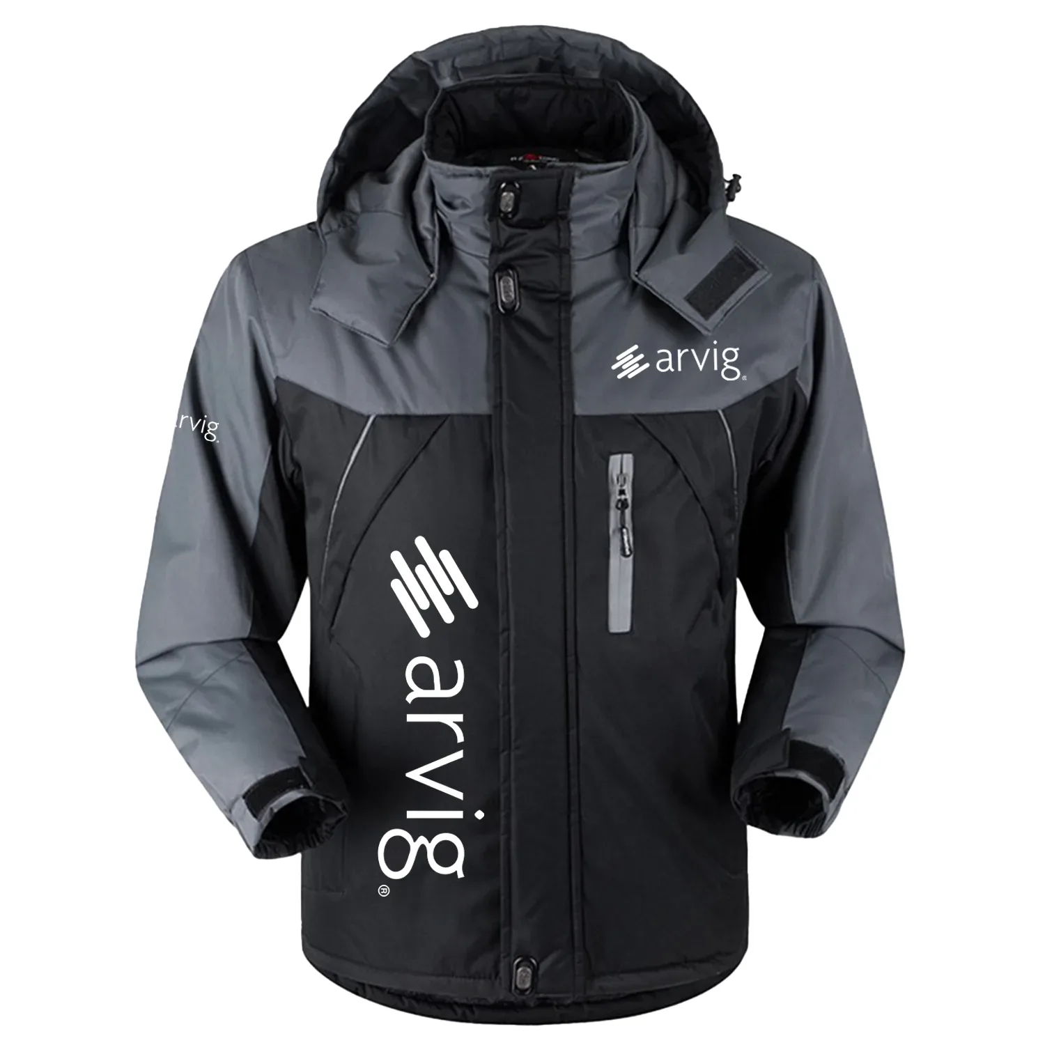 Arvig Exclusive Logo Outdoor Charging Suit Slim Fit Plush Waterproof Windproof Jacket Detachable Hood TOTTPCS1012AVZ – Arvig Jacket