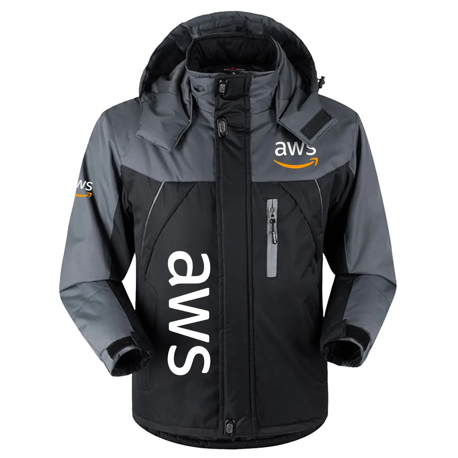 AWS Exclusive Logo Outdoor Charging Suit Slim Fit Plush Waterproof Windproof Jacket Detachable Hood TOTTPCS1012AWZ – AWS Jacket