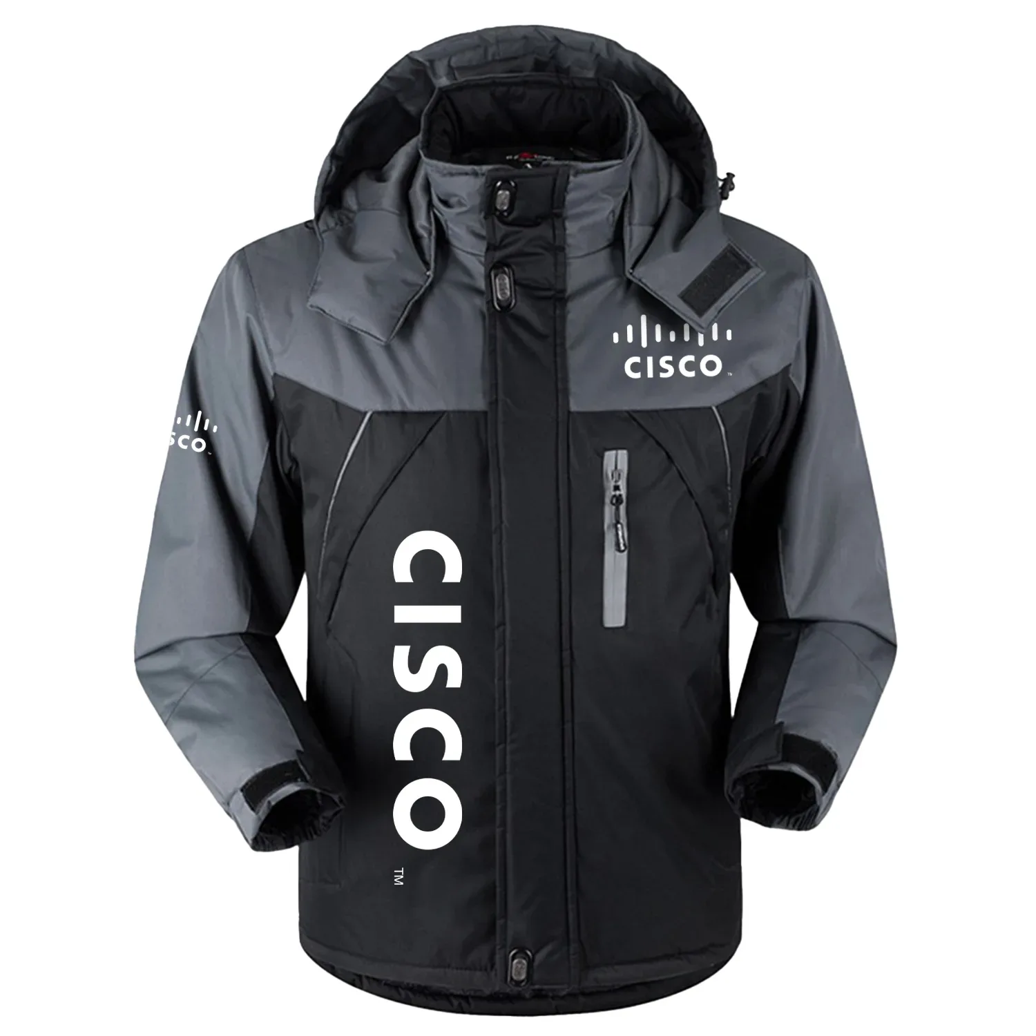 Cisco Systems Exclusive Logo Outdoor Charging Suit Slim Fit Plush Waterproof Windproof Jacket Detachable Hood TOTTPCS1012CSZ – Cisco Systems Jacket