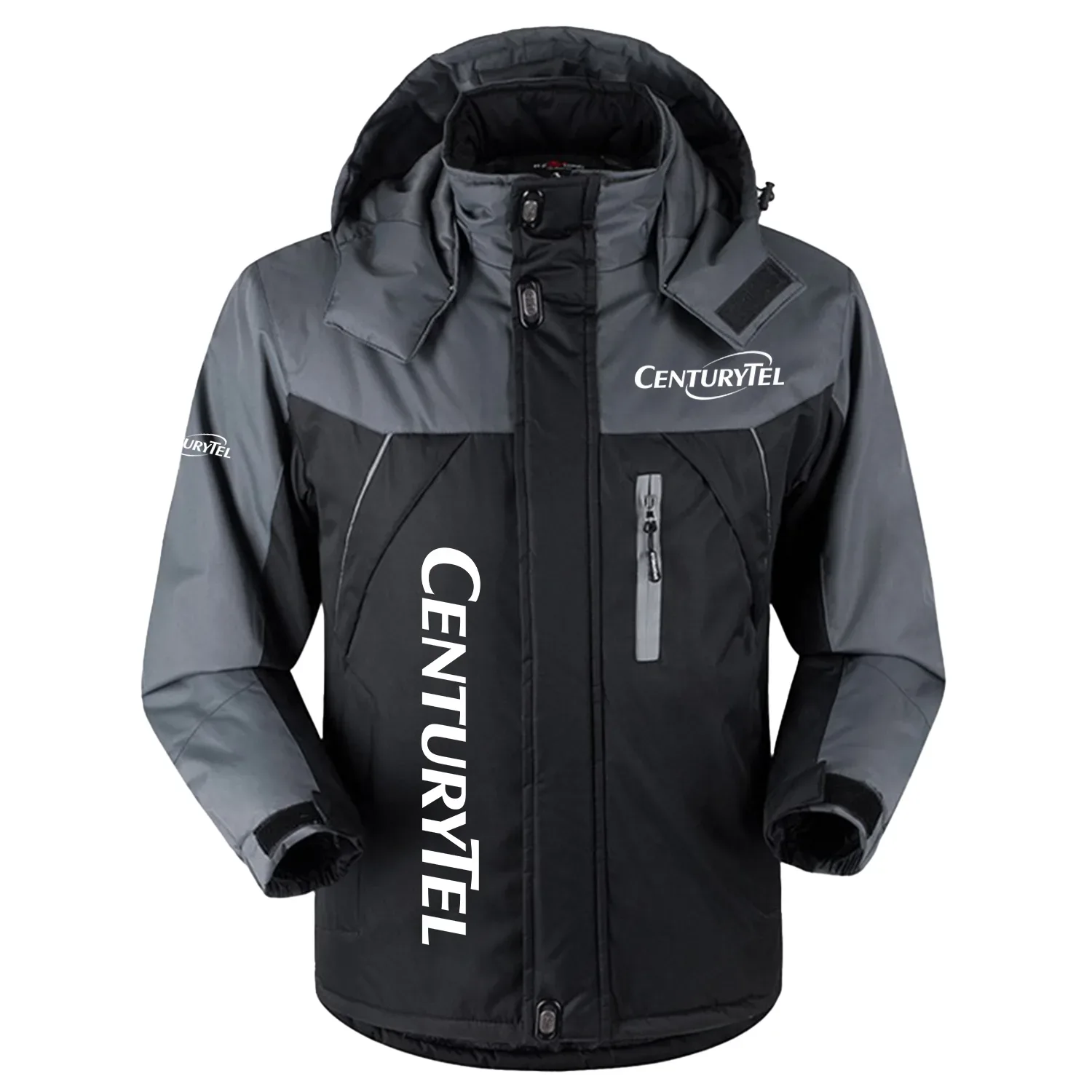 CenturyTel Exclusive Logo Outdoor Charging Suit Slim Fit Plush Waterproof Windproof Jacket Detachable Hood TOTTPCS1012CTZ – CenturyTel Jacket