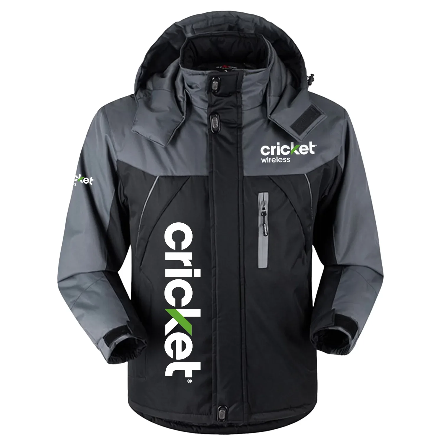 Cricket Wireless Exclusive Logo Outdoor Charging Suit Slim Fit Plush Waterproof Windproof Jacket Detachable Hood TOTTPCS1012CWZ – Cricket Wireless Jacket