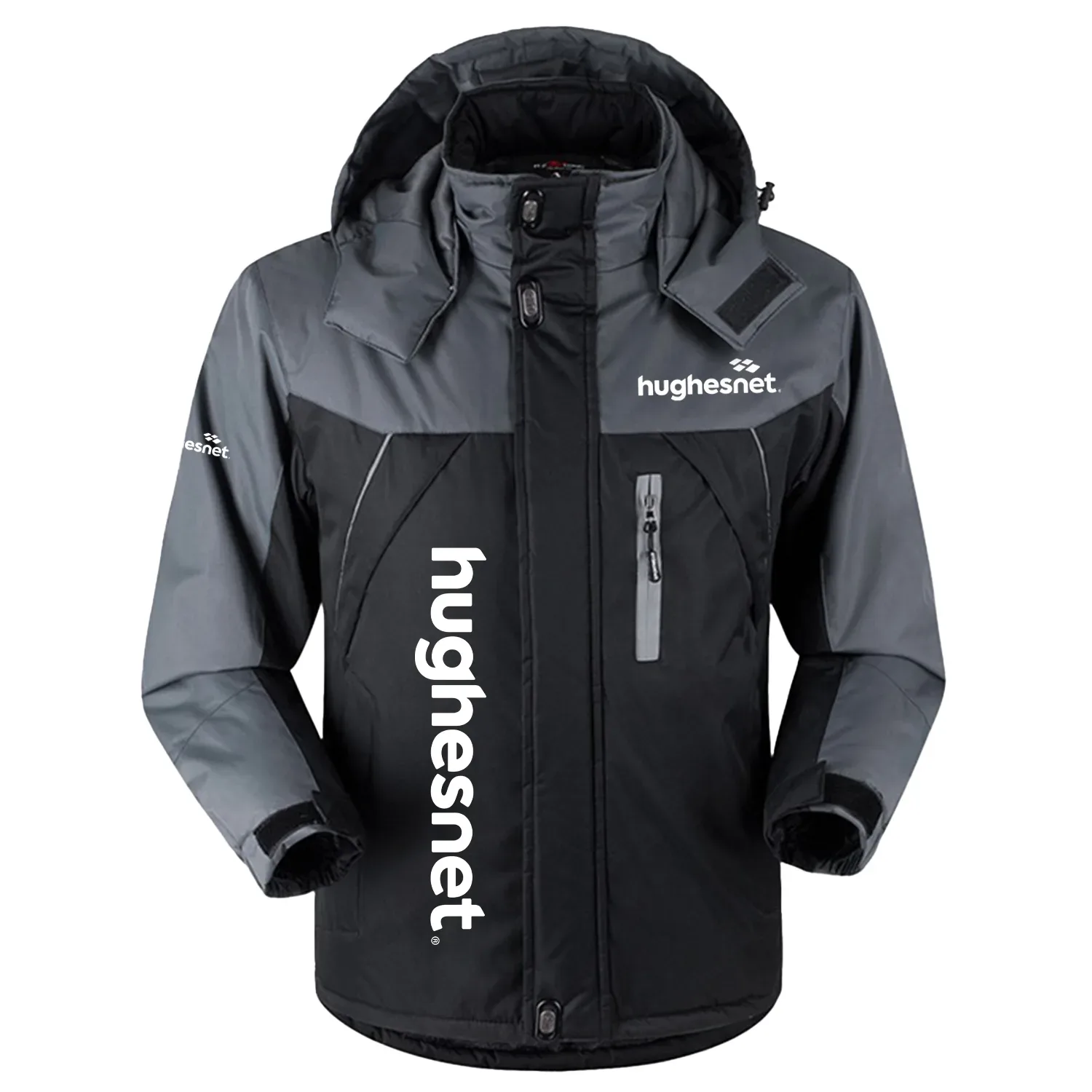 HughesNet Exclusive Logo Outdoor Charging Suit Slim Fit Plush Waterproof Windproof Jacket Detachable Hood TOTTPCS1012HNZ – HughesNet Jacket HughesNet Exclusive Logo Outdoor Charging Suit Slim Fit Plush Waterproof Windproof Jacket Detachable Hood TOTTPCS1012HNZ – HughesNet Jacket