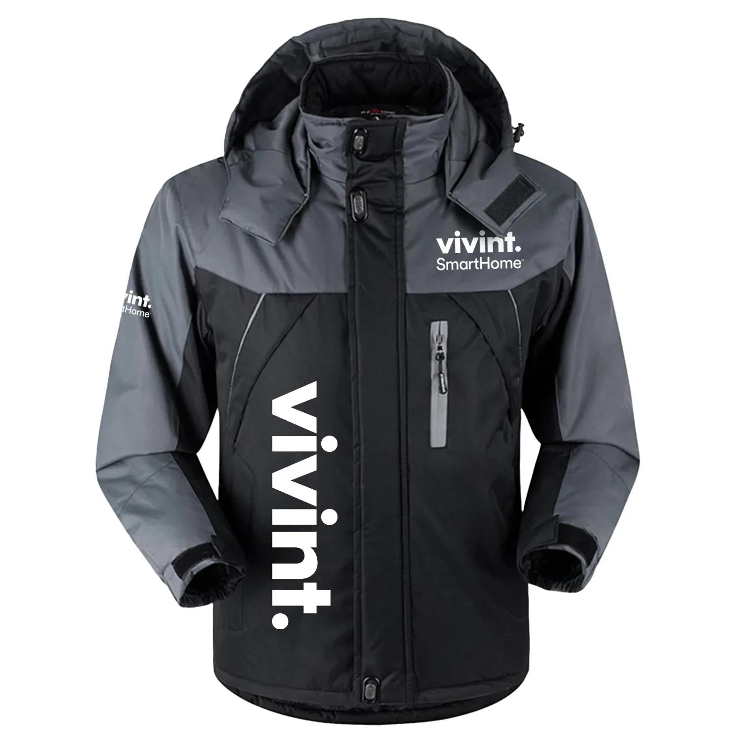 Vivint Smart Home Exclusive Logo Outdoor Charging Suit Slim Fit Plush Waterproof Windproof Jacket Detachable Hood TOTTPCS1012VHZ – Vivint Smart Home Jacket